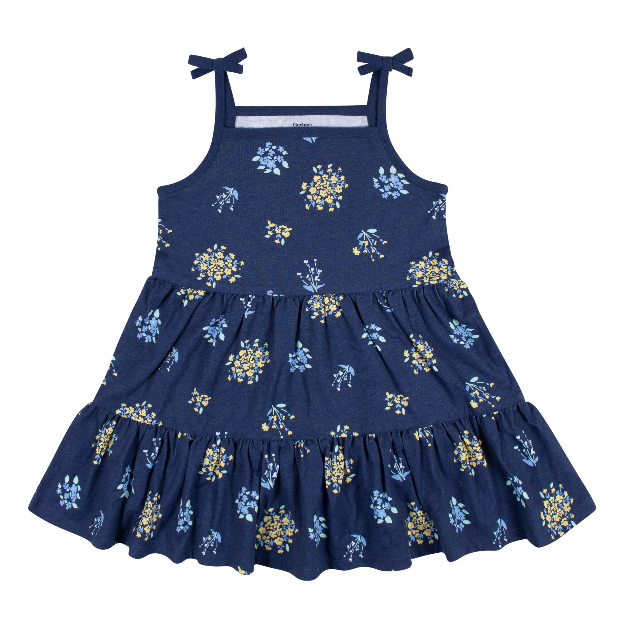 2-Pack Infant & Toddler Girls Blue Floral Knit Dresses - Image 5