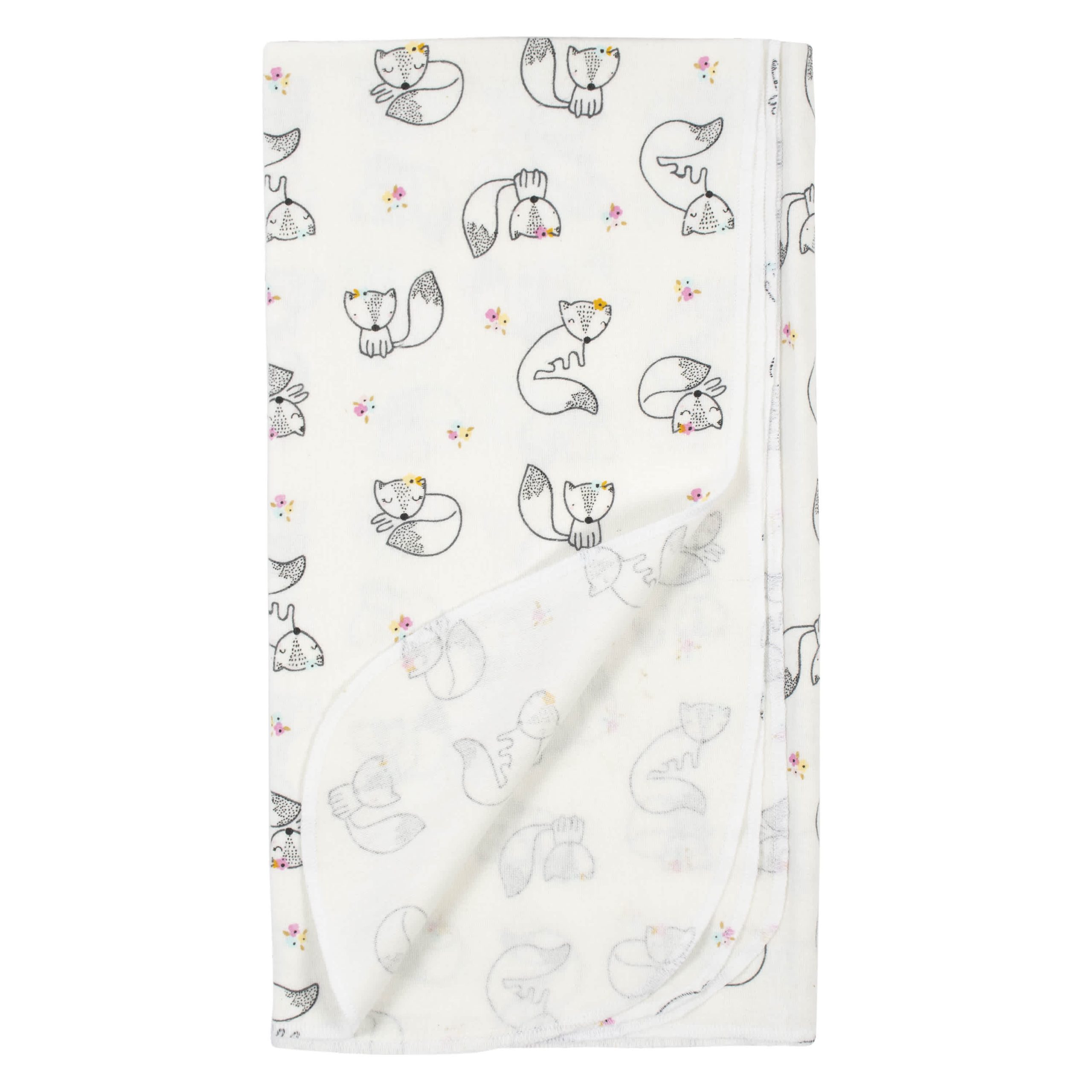 4-Pack Baby Girls Fox Flannel Receiving Blankets - Image 5