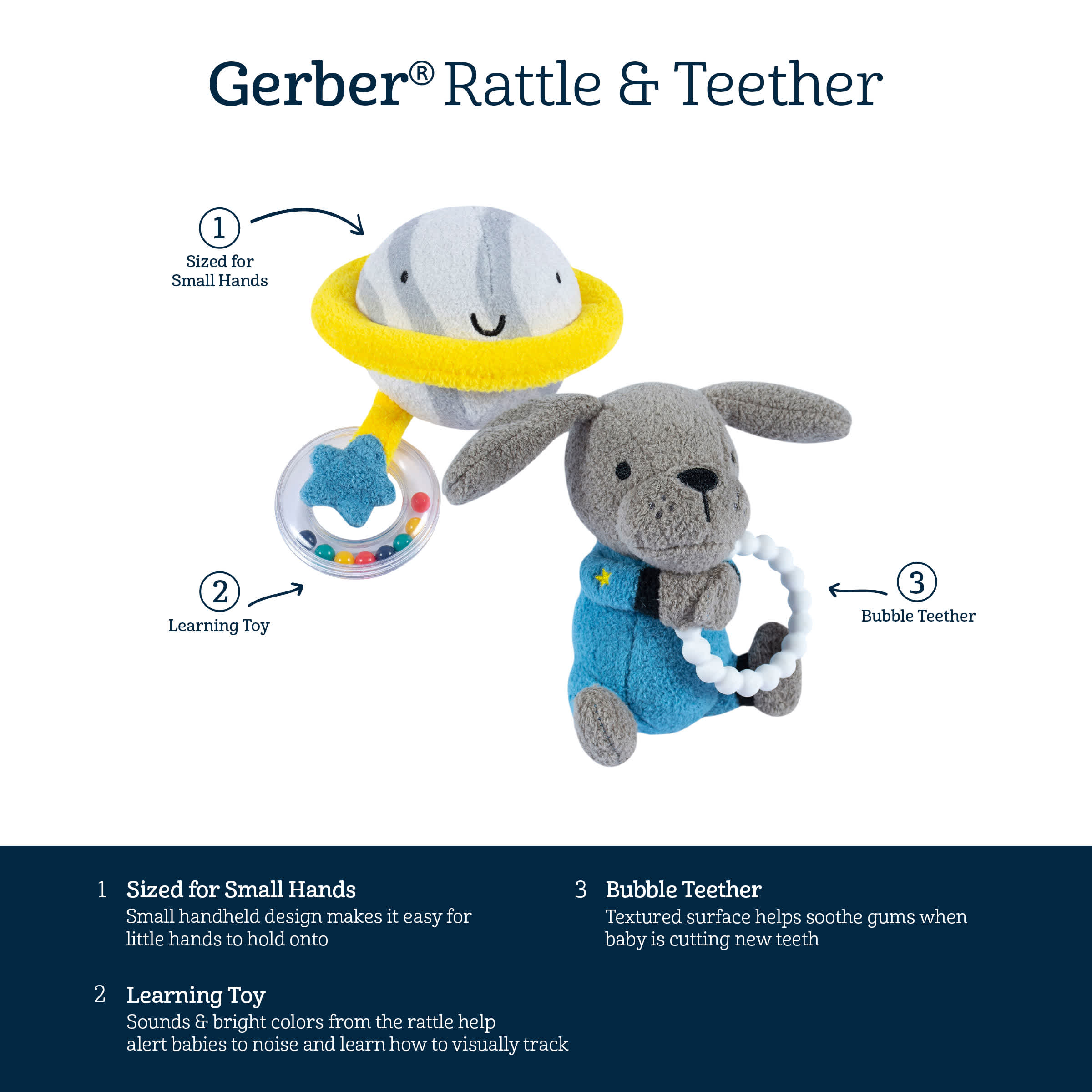 2-Piece Baby Boys Space Rattle and Teether Set - Image 8