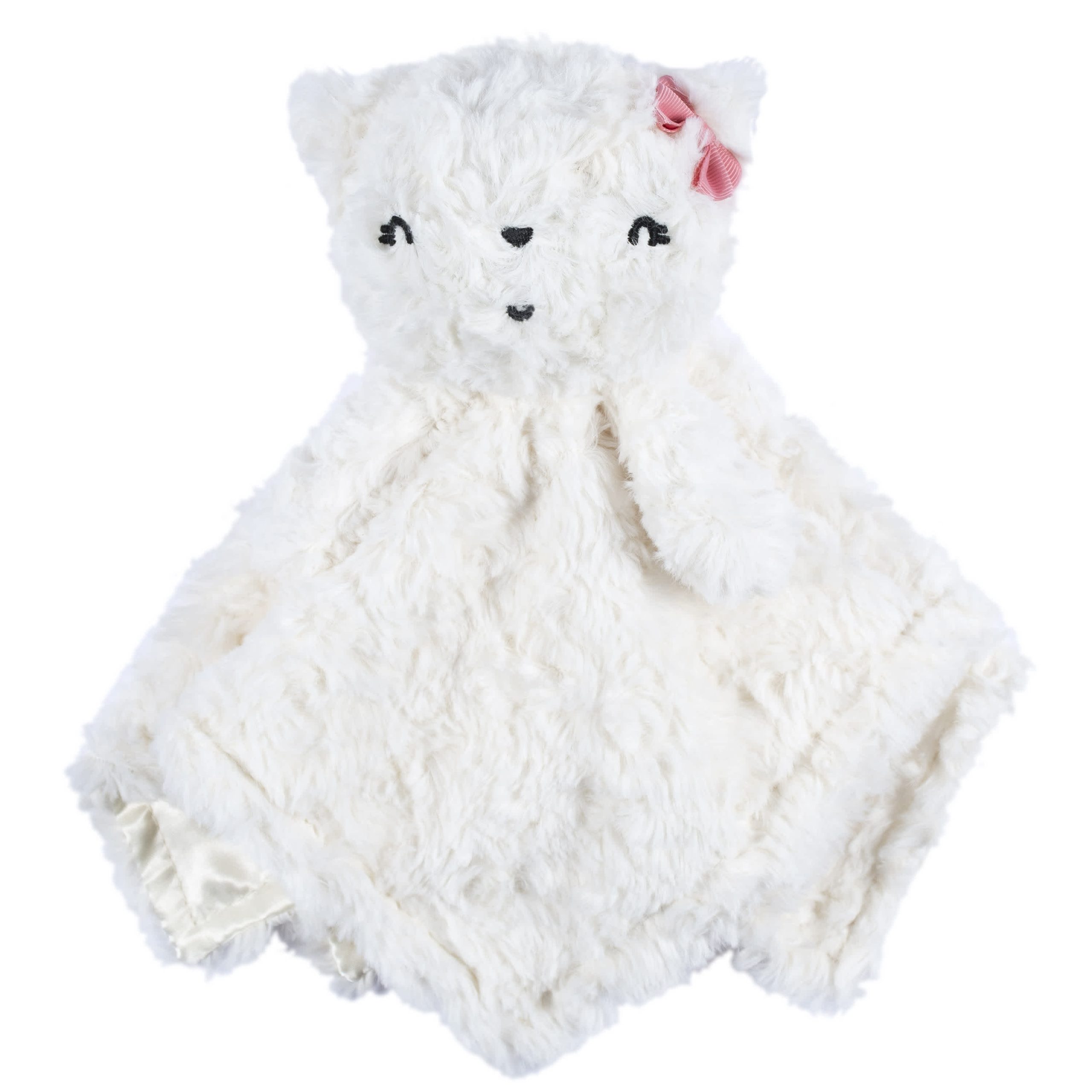 Embroidered Baby Girls Cat Security Blanket - Image 3