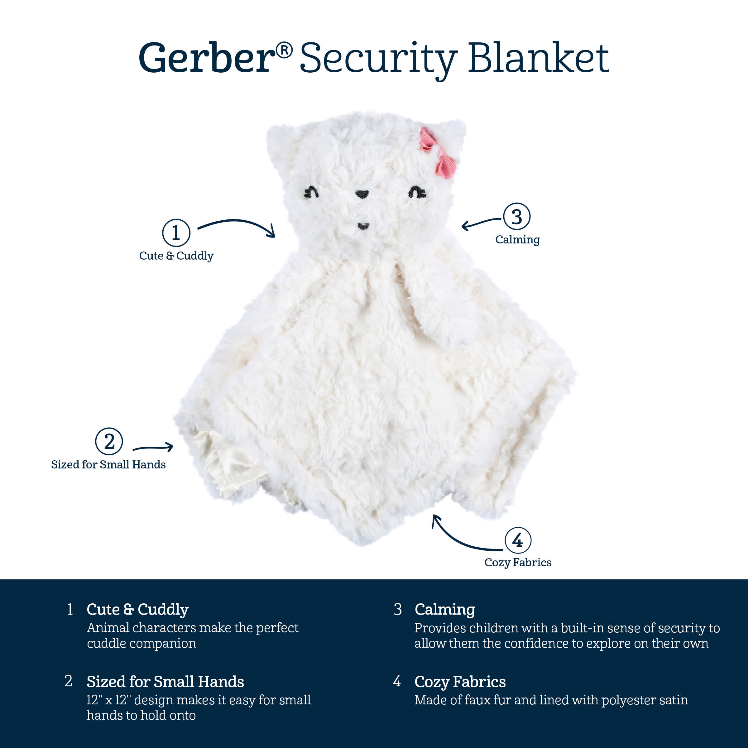 Embroidered Baby Girls Cat Security Blanket - Image 9