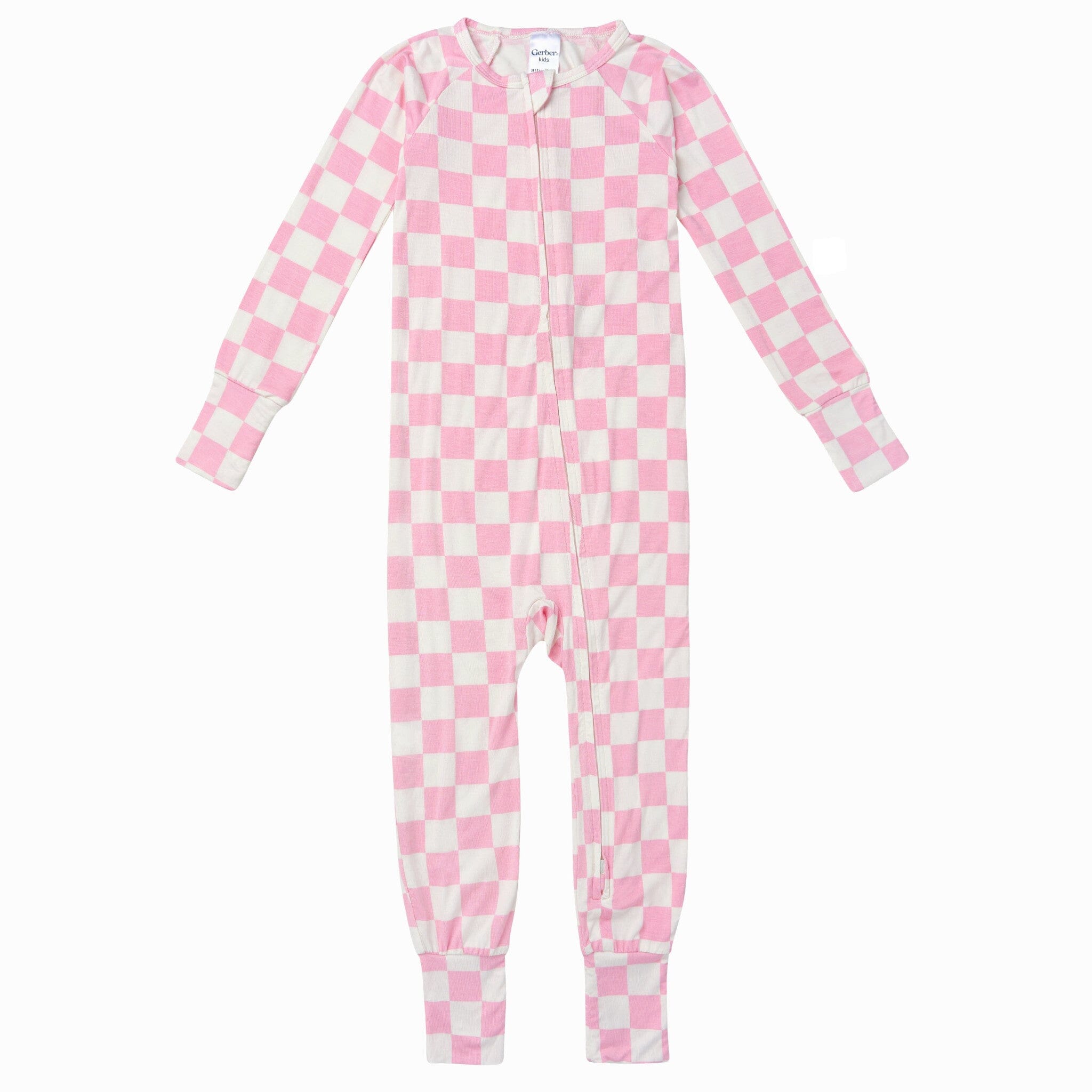 Baby & Toddler Girls Pink Check Snug Fit Footless Pajamas - Image 9