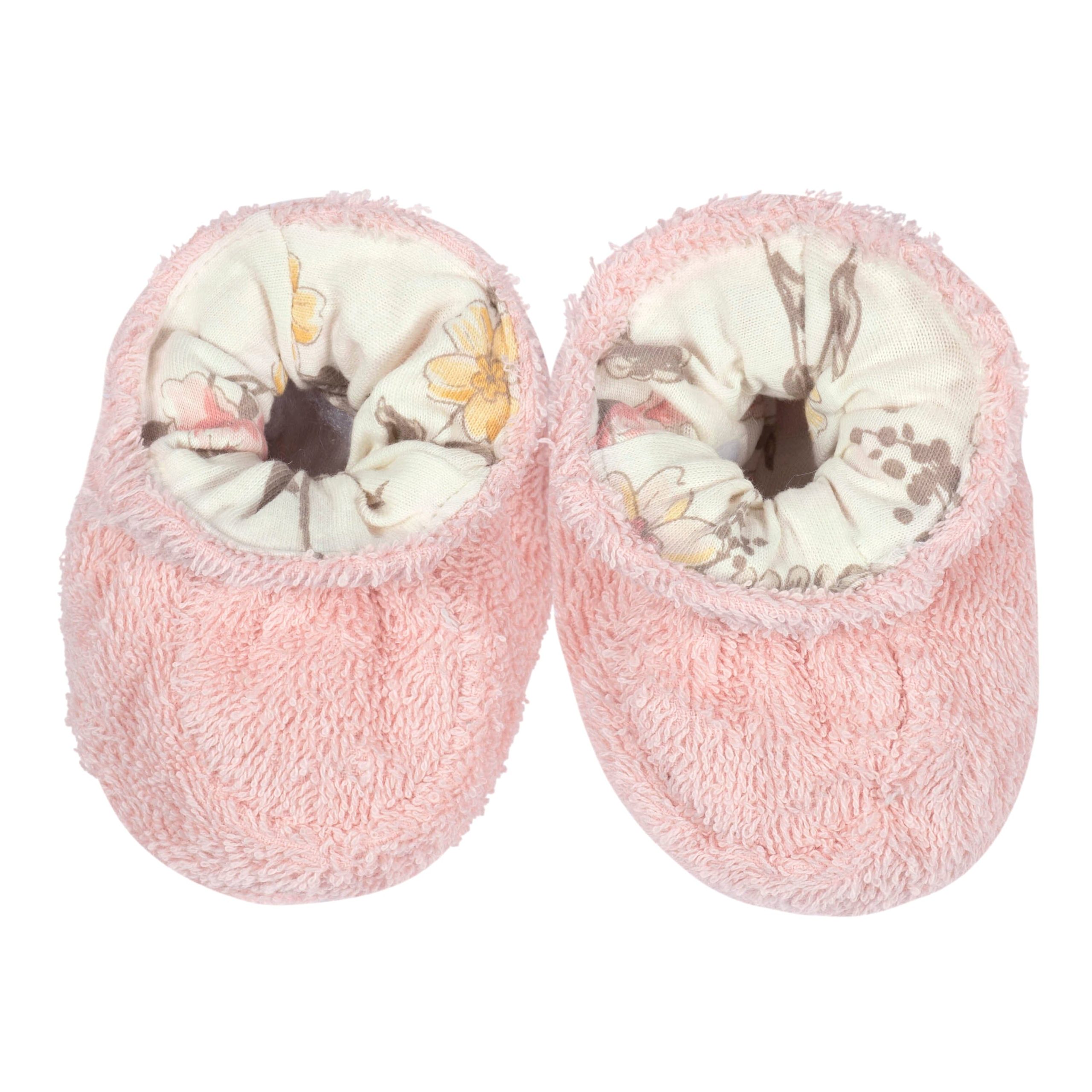 Embroidered 2-Piece Baby Girls Vintage Floral Bathrobe & Booties Set (0-9M) - Image 5