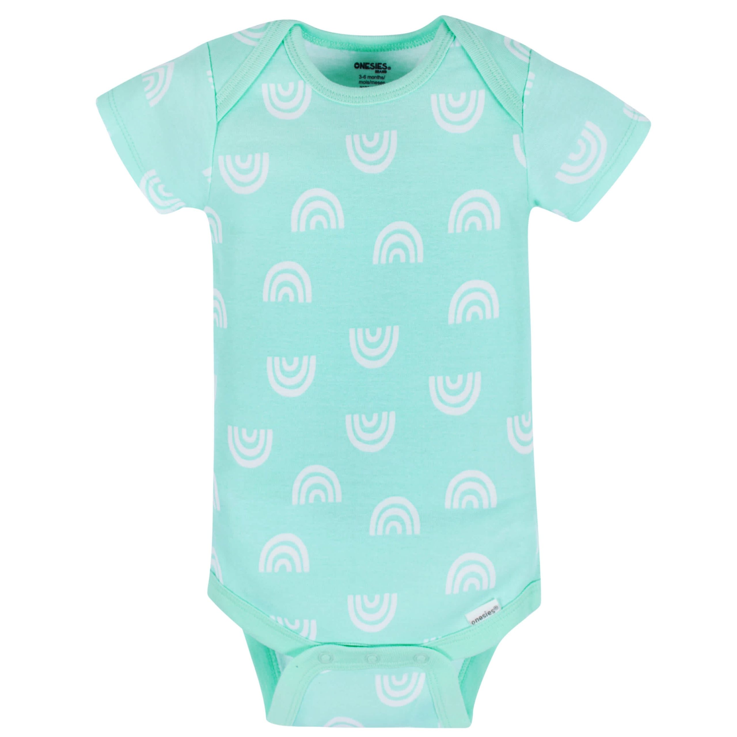 8-Pack Baby Girls Rainbow Floral Short Sleeve Onesies® Bodysuits - Image 5