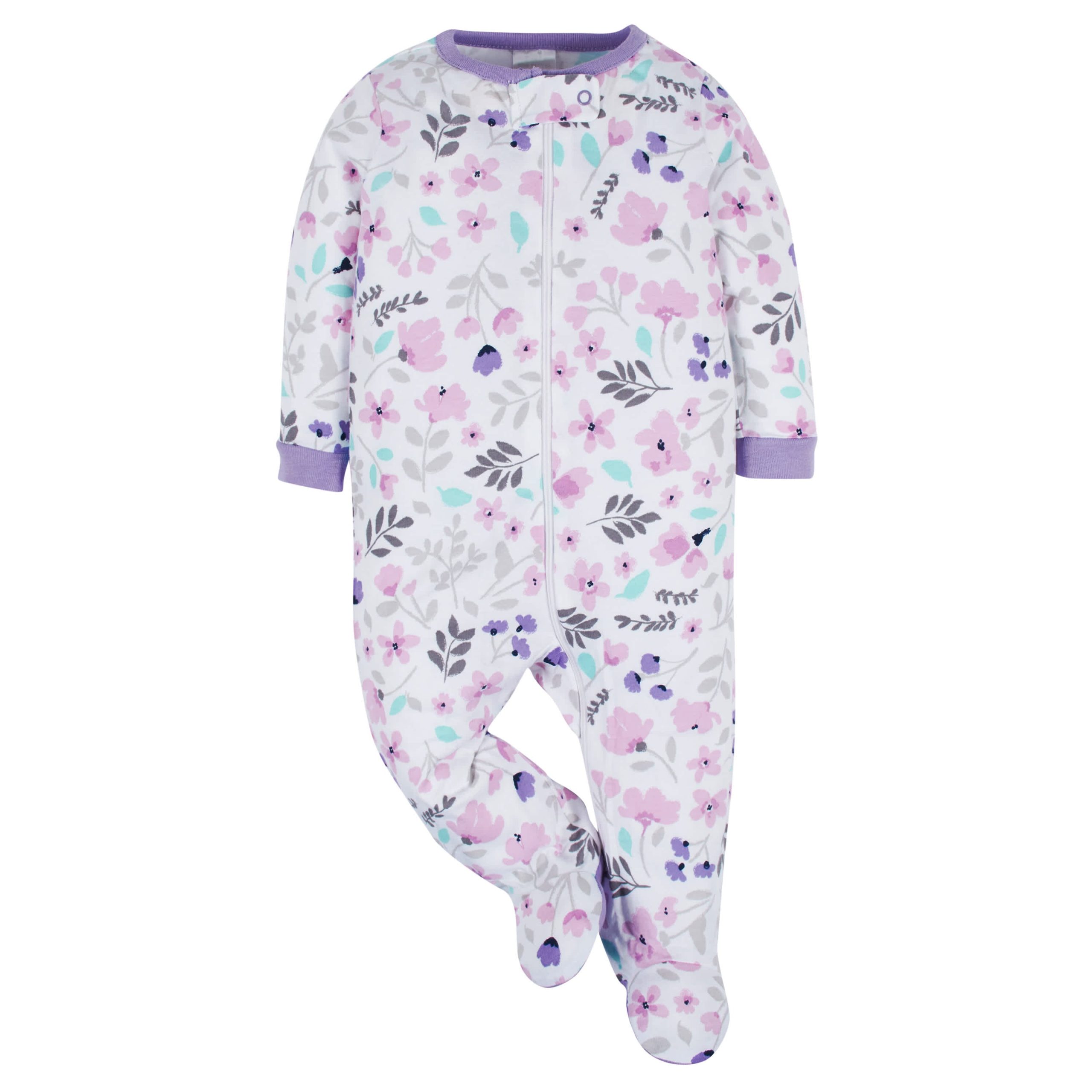 4-Pack Baby Girls Rainbow Floral Sleep 'N Plays - Image 4