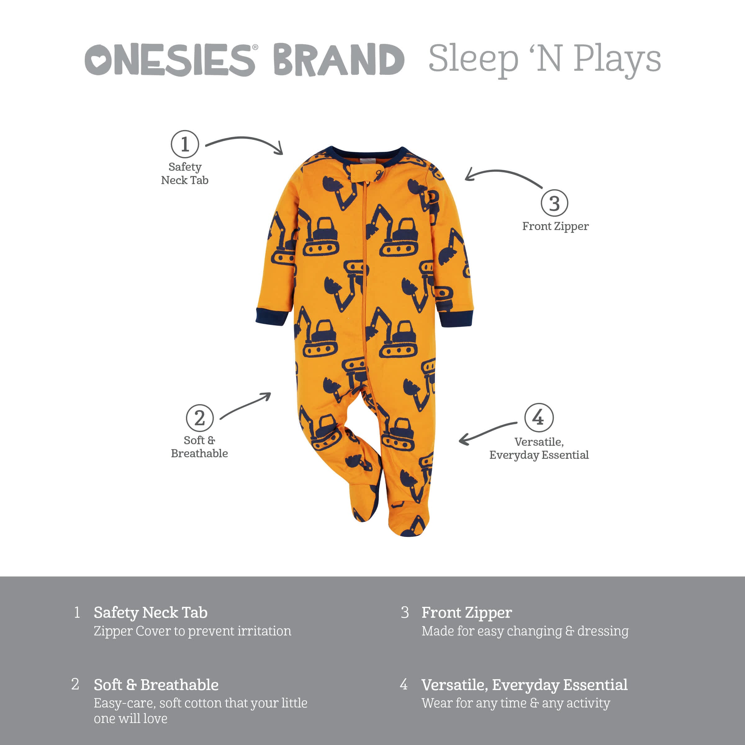 4-Pack Baby Boys Construction Zone Sleep 'N Plays - Image 10