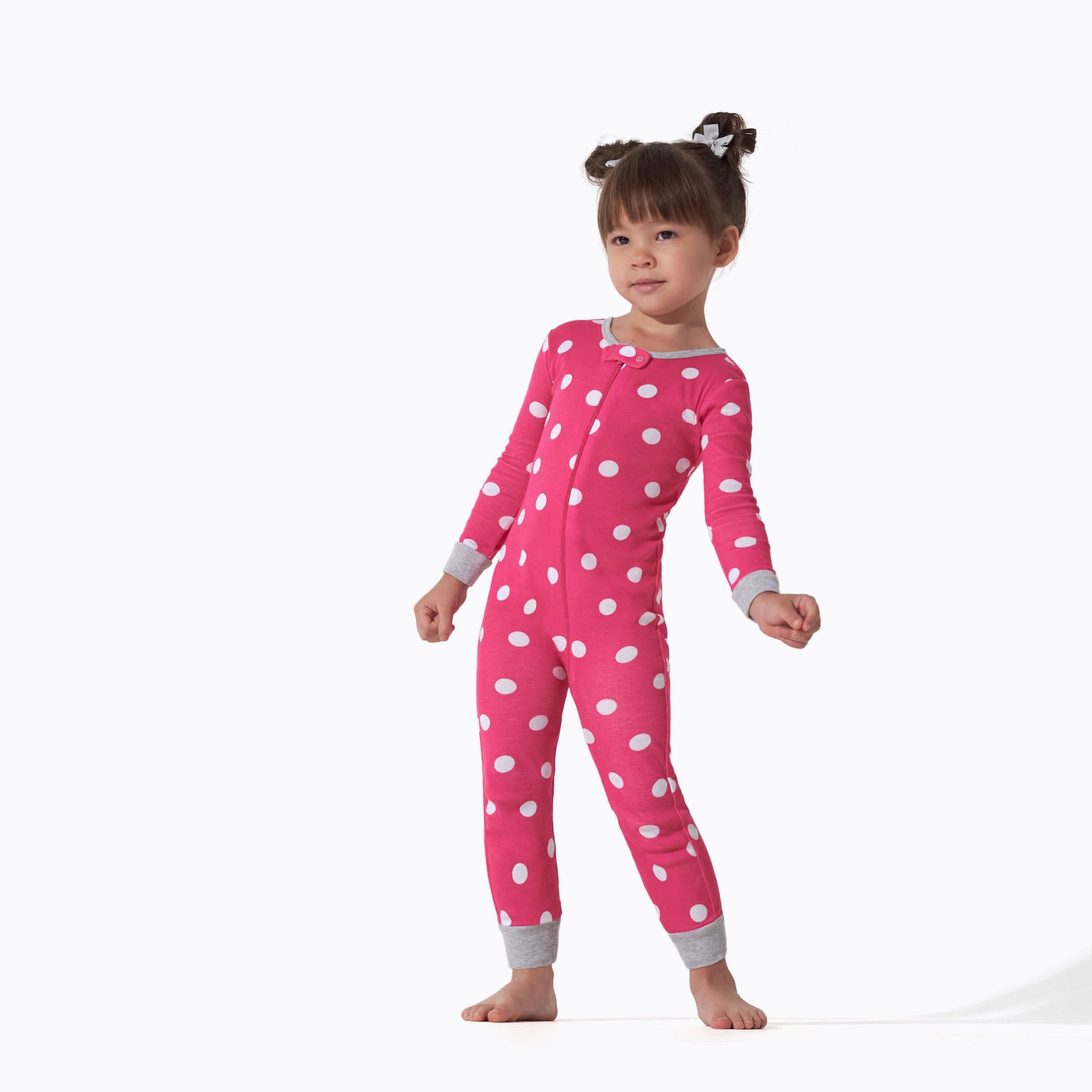 3-Pack Baby & Toddler Girls Dots & Kitties Snug Fit Footless Pajamas - Image 3