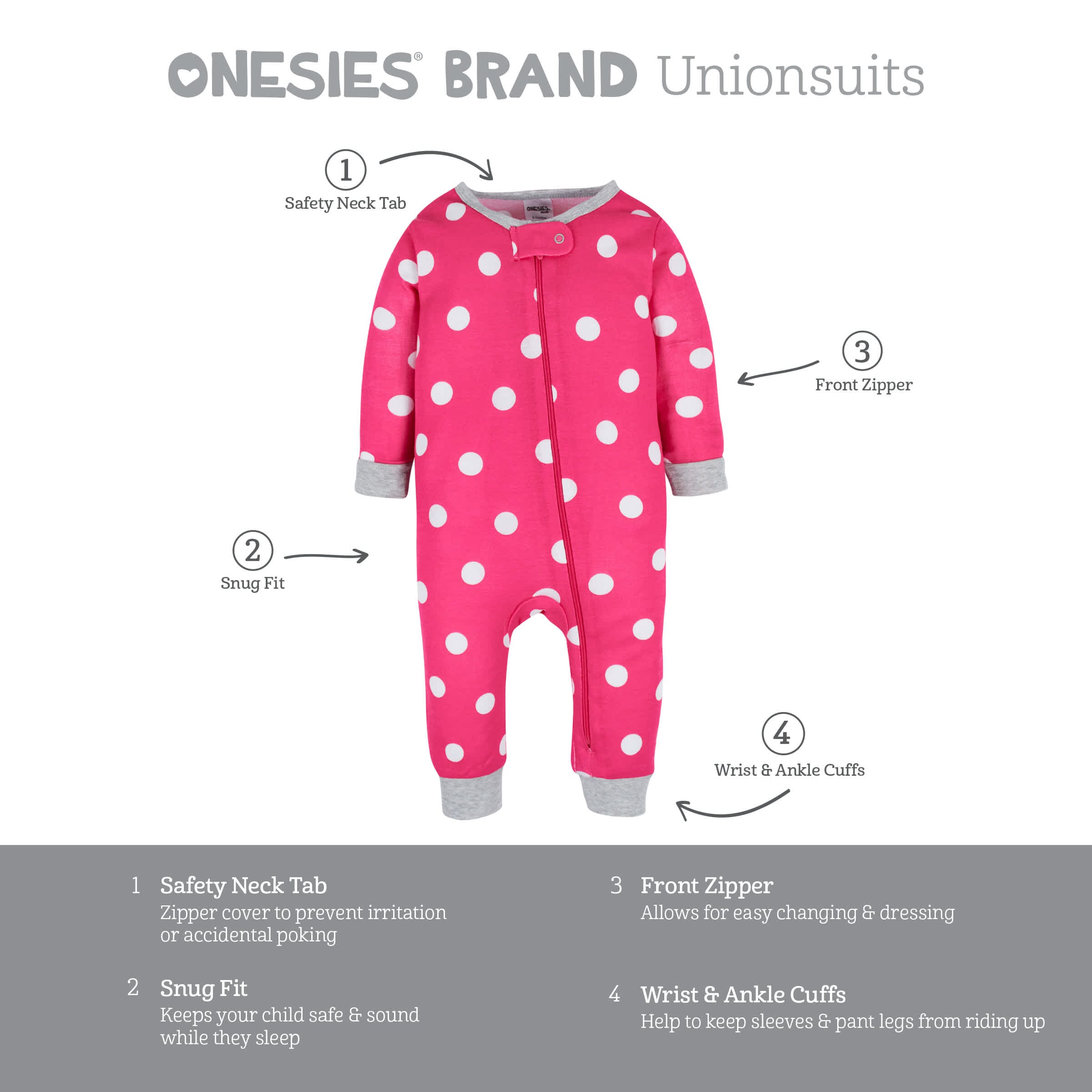 3-Pack Baby & Toddler Girls Dots & Kitties Snug Fit Footless Pajamas - Image 7