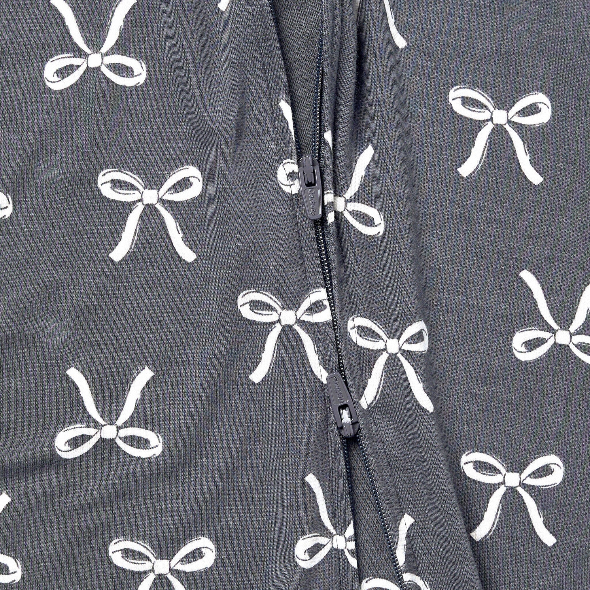 Baby & Toddler Girls Gray Bow Snug Fit Footless Pajamas - Image 7