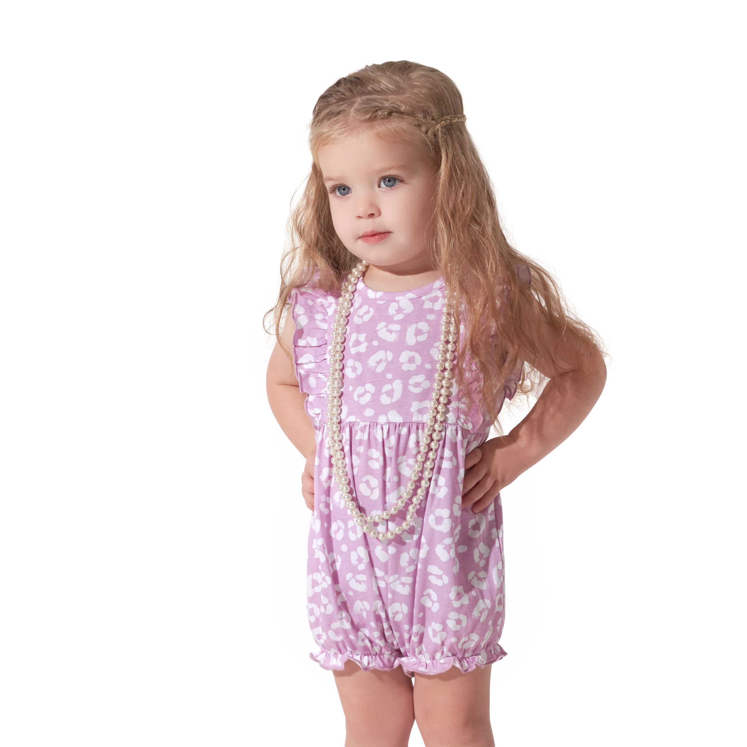3-Pack Baby Girls Rainbow Floral Rompers - Image 2