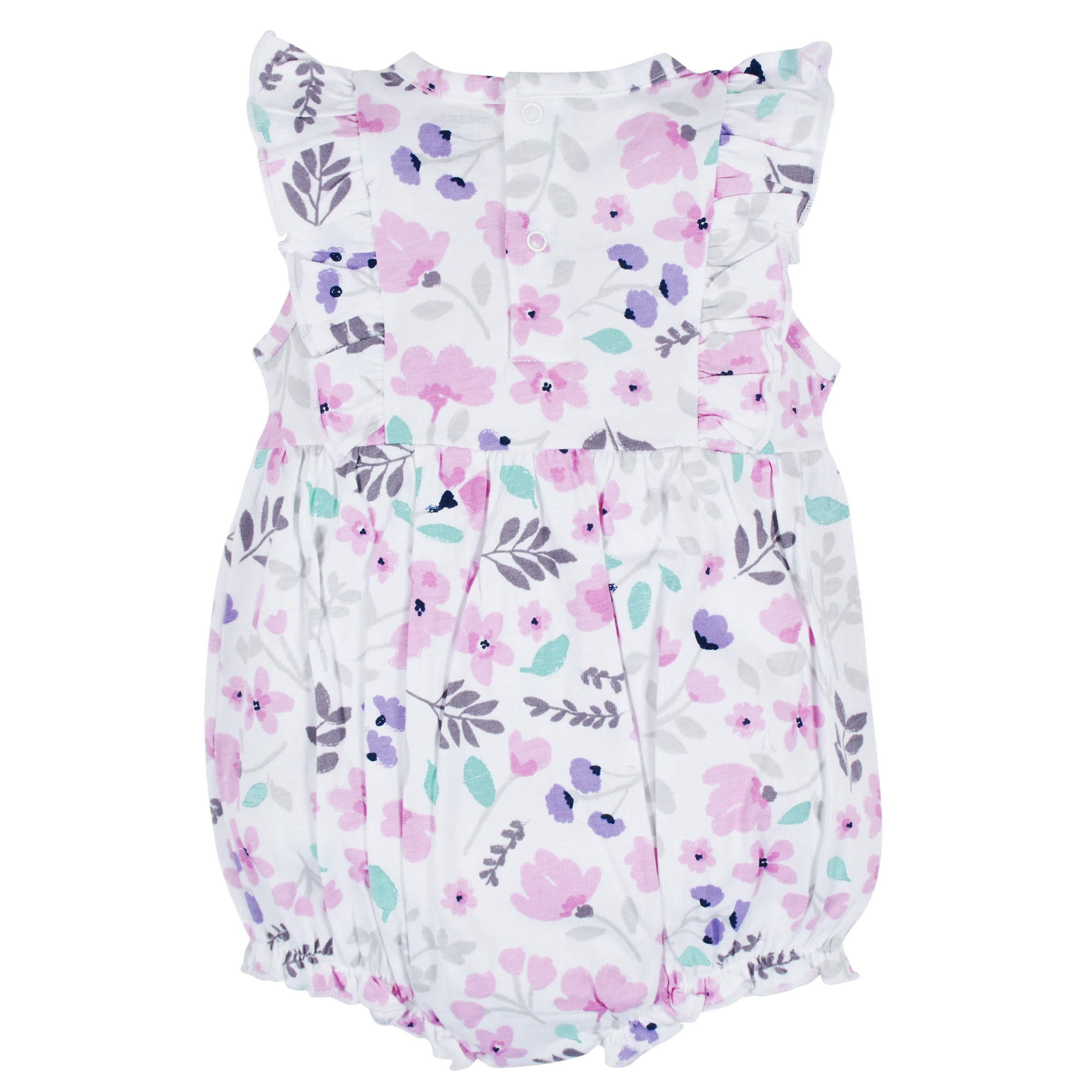 3-Pack Baby Girls Rainbow Floral Rompers - Image 8