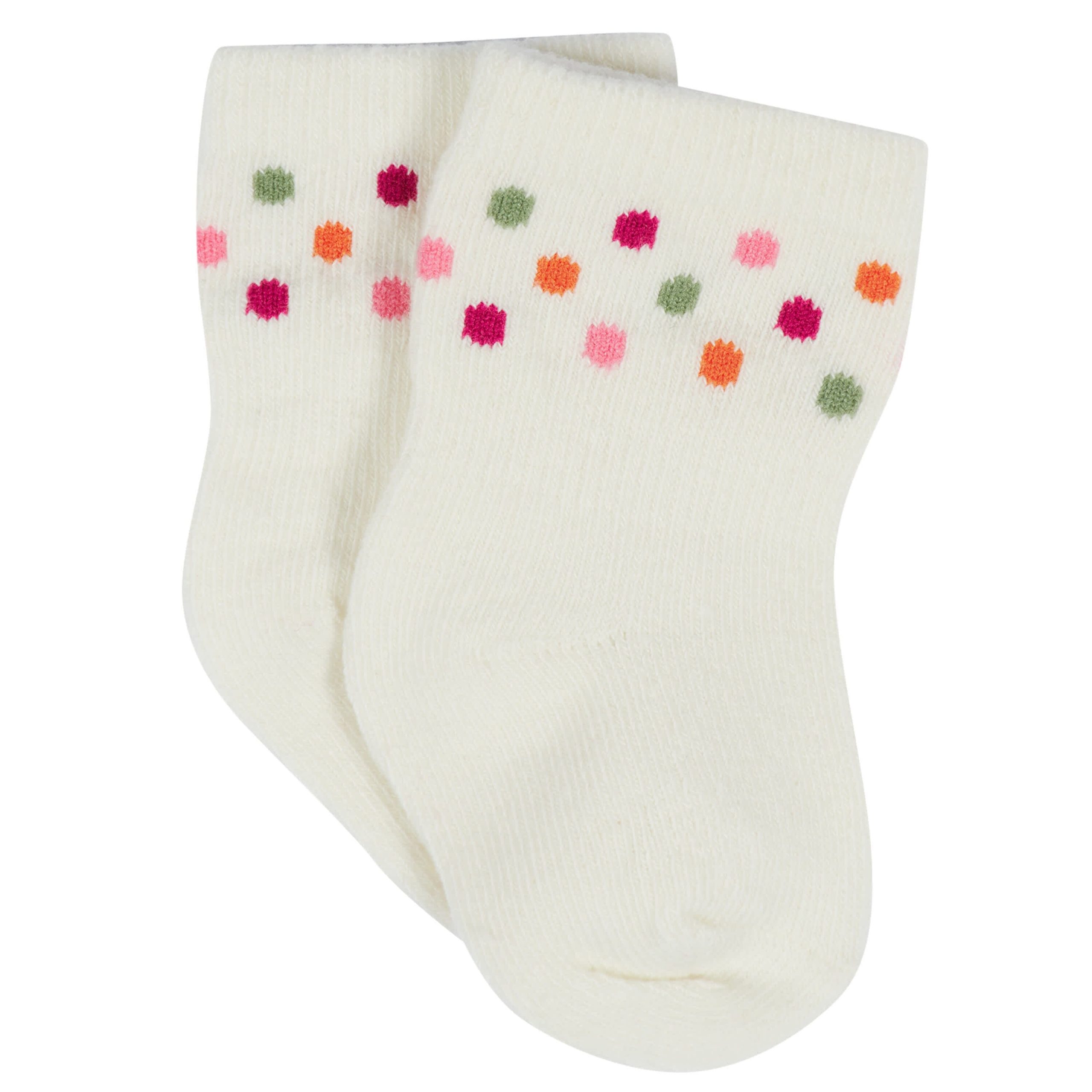 12-Pack Baby & Toddler Girls Floral Fox Jersey Crew Wiggle Proof® Socks - Image 8