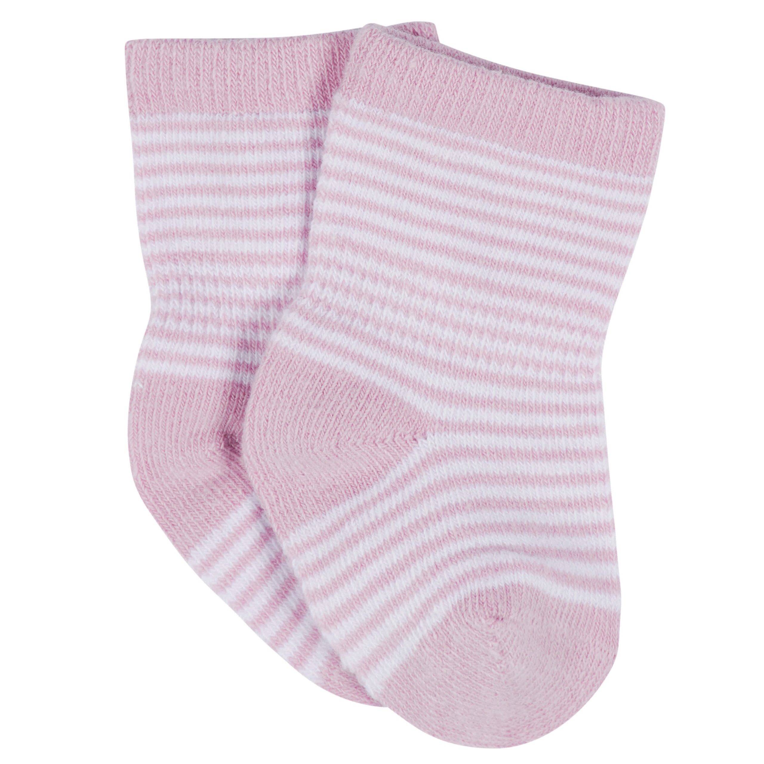 12-Pack Baby & Toddler Girls Rainbow Floral Jersey Crew Wiggle Proof® Socks - Image 3