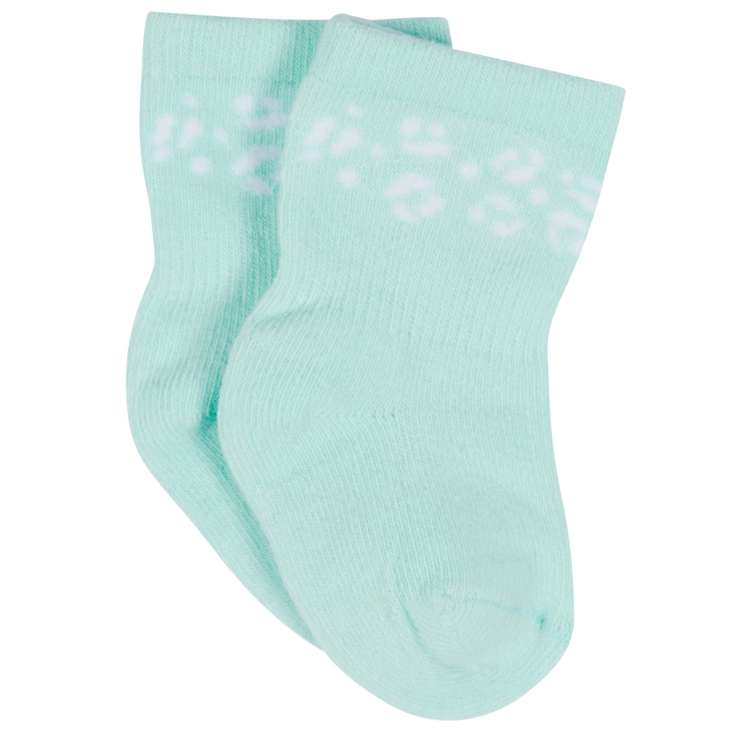 12-Pack Baby & Toddler Girls Rainbow Floral Jersey Crew Wiggle Proof® Socks - Image 6