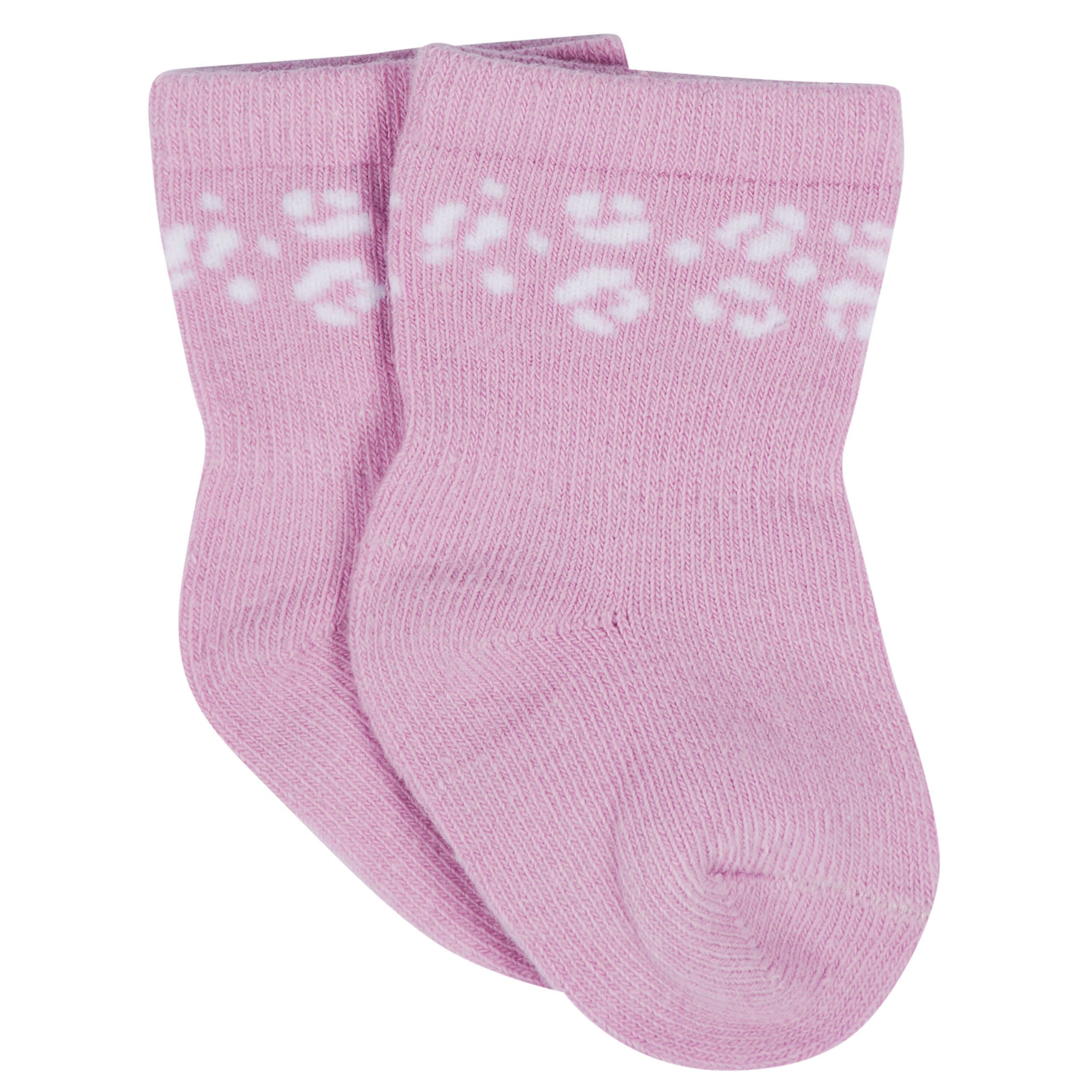 12-Pack Baby & Toddler Girls Rainbow Floral Jersey Crew Wiggle Proof® Socks - Image 8