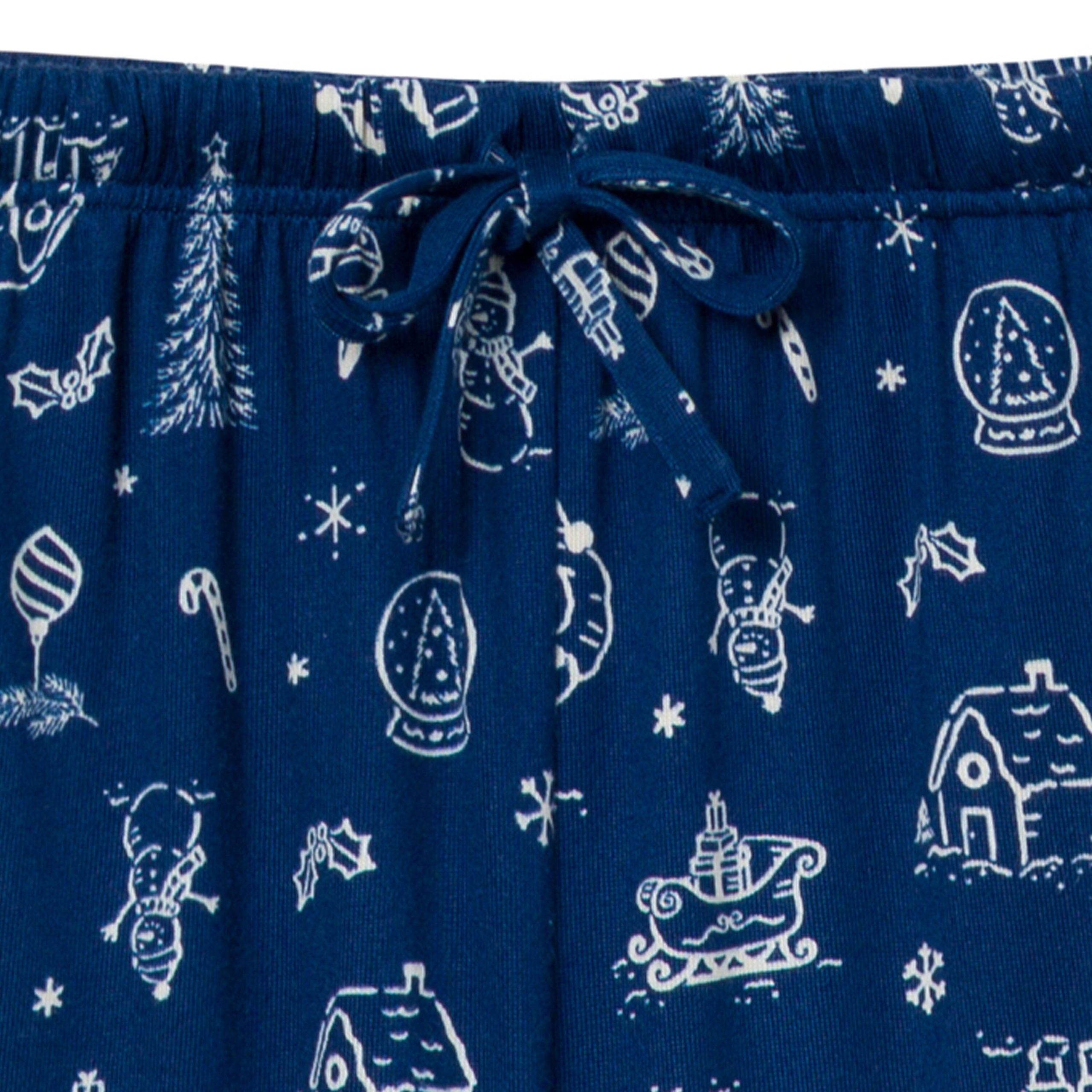 2-Piece Men's Navy Toile Hacci Pajamas - Image 9