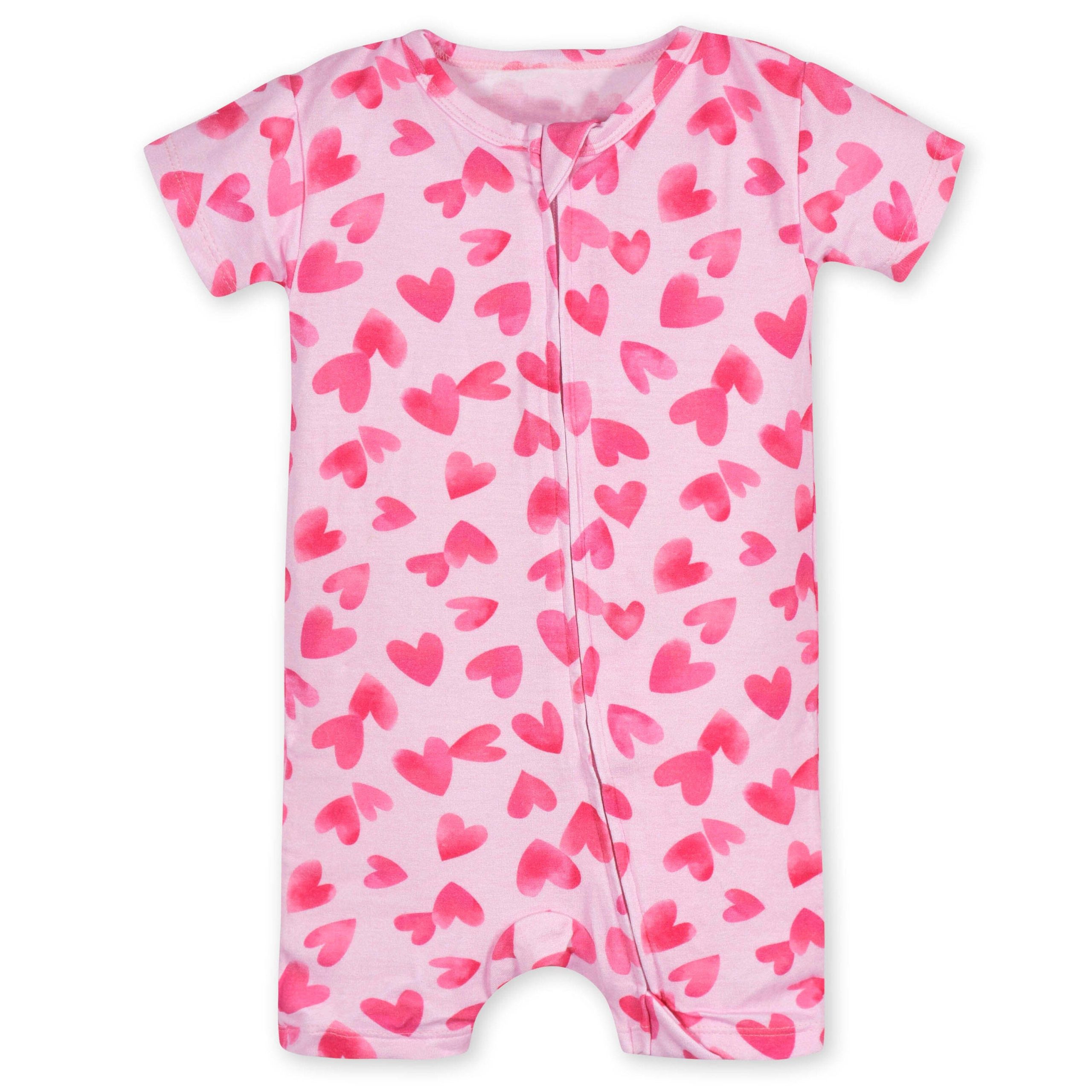 Baby Girls Heartfelt Buttery Soft Viscose Made from Eucalyptus Snug Fit Romper - Image 2