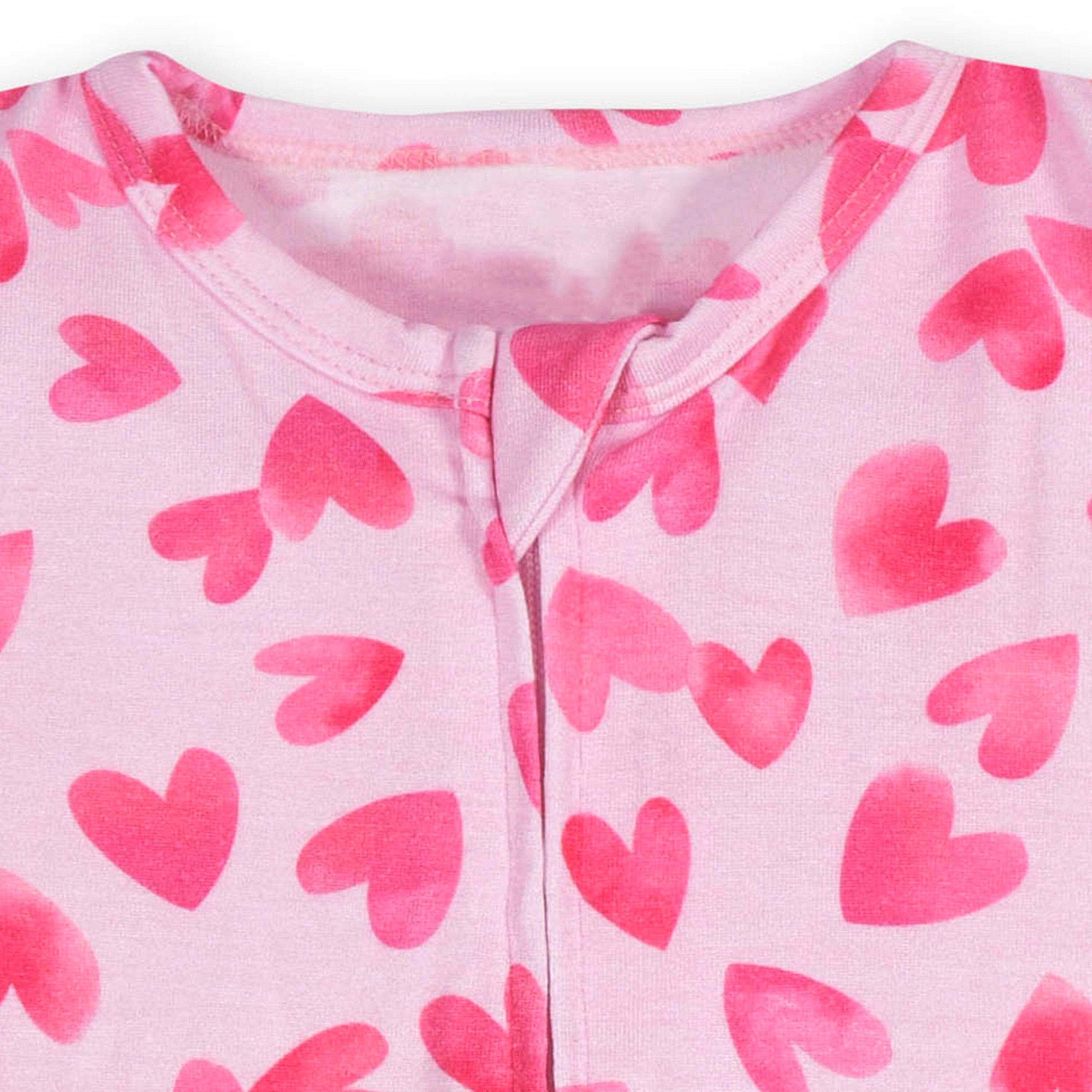 Baby Girls Heartfelt Buttery Soft Viscose Made from Eucalyptus Snug Fit Romper - Image 3