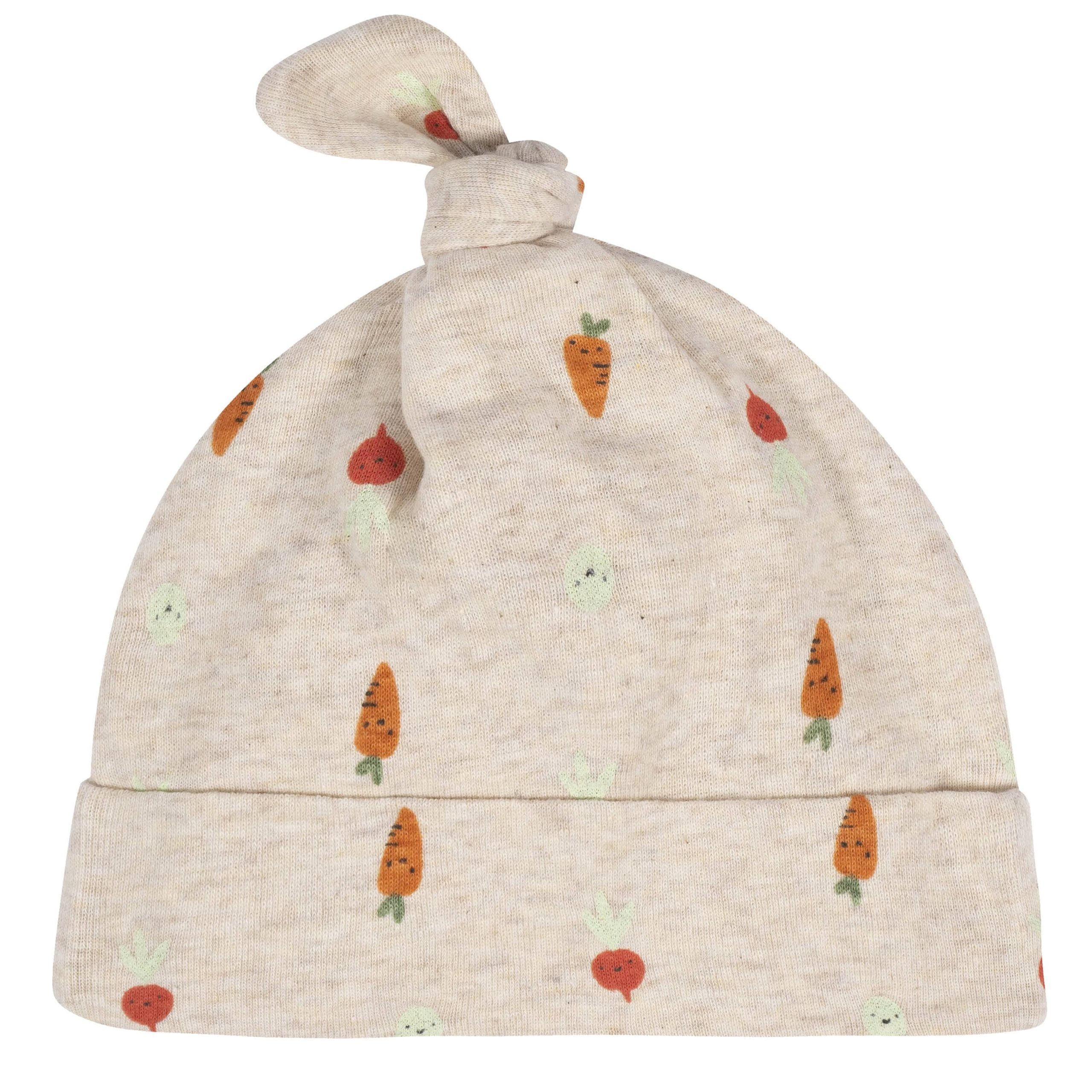 8-Piece Baby Neutral Happy Veggies No Scratch Mittens & Caps Set - Image 6