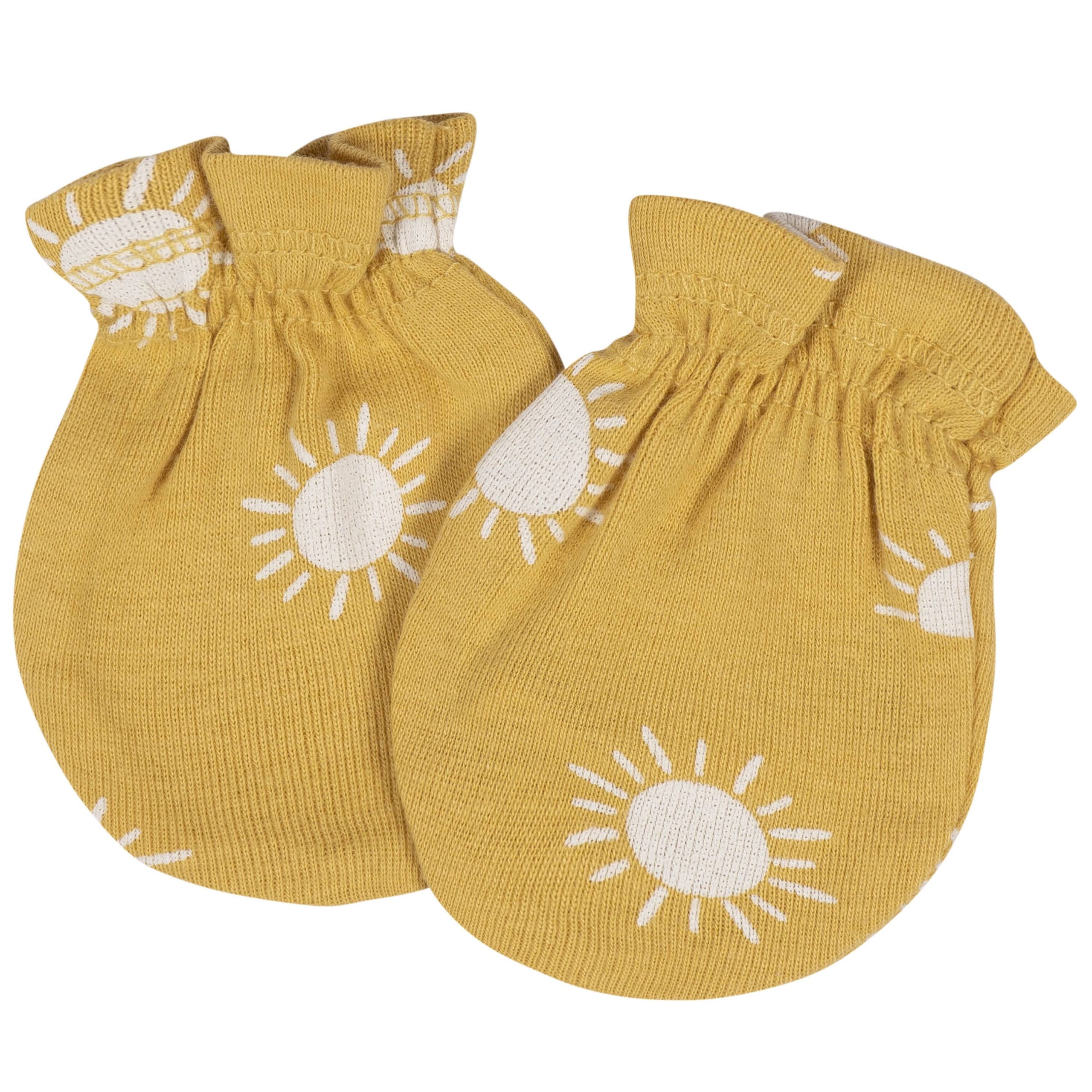 8-Piece Baby Neutral Southwest No Scratch Mittens & Caps Set - Image 3