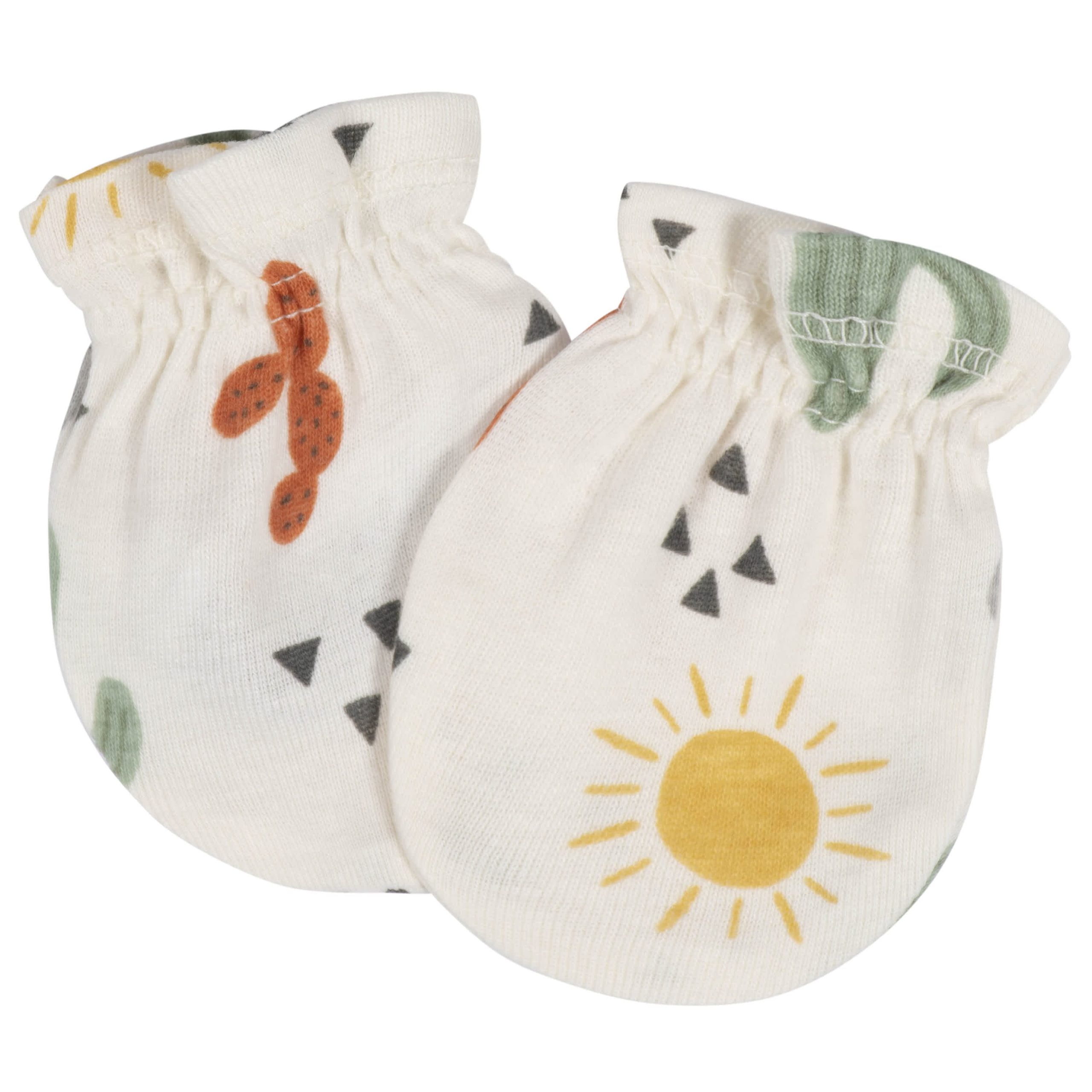 8-Piece Baby Neutral Southwest No Scratch Mittens & Caps Set - Image 5