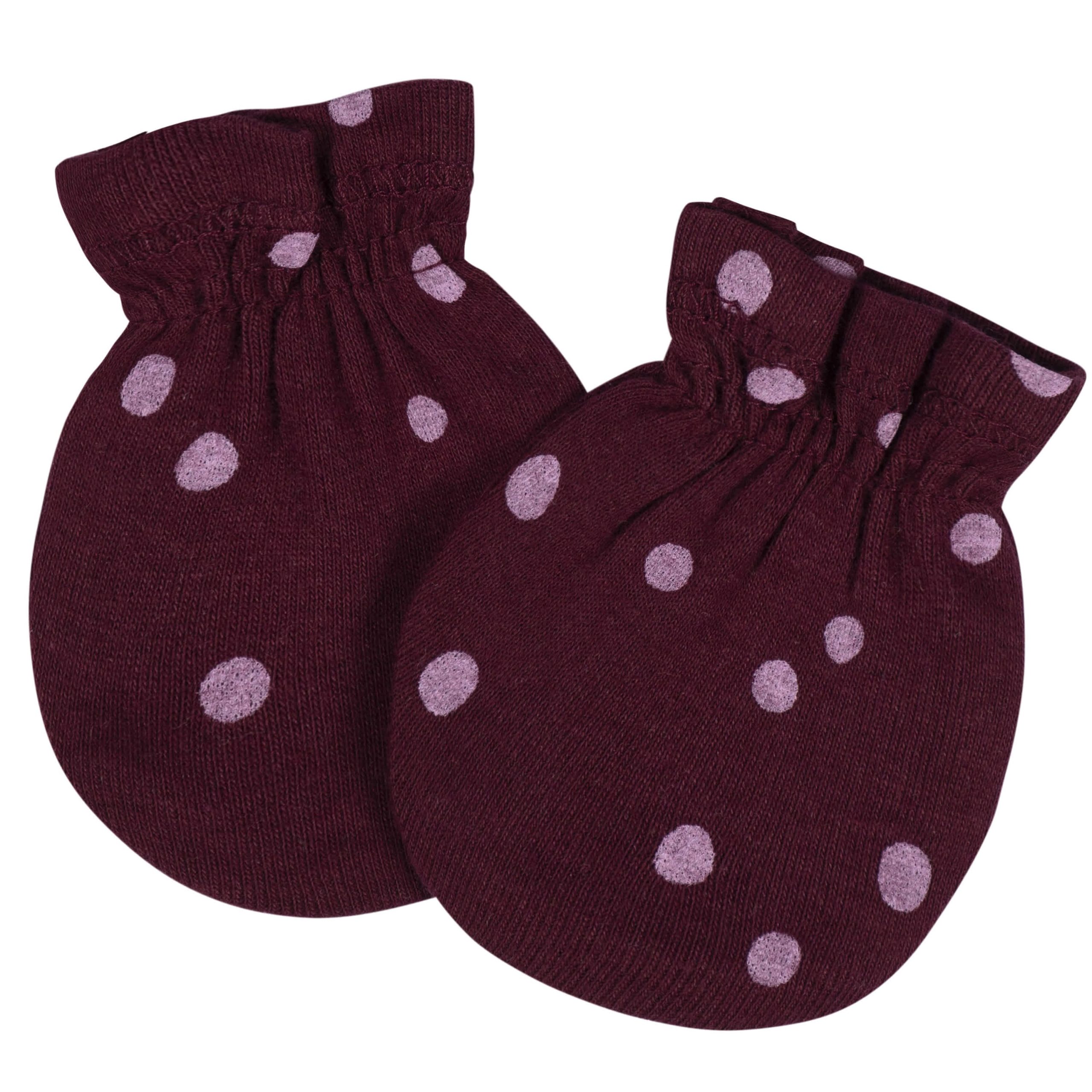 8-Piece Baby Girls Lavender Garden No Scratch Mittens & Caps Set - Image 3