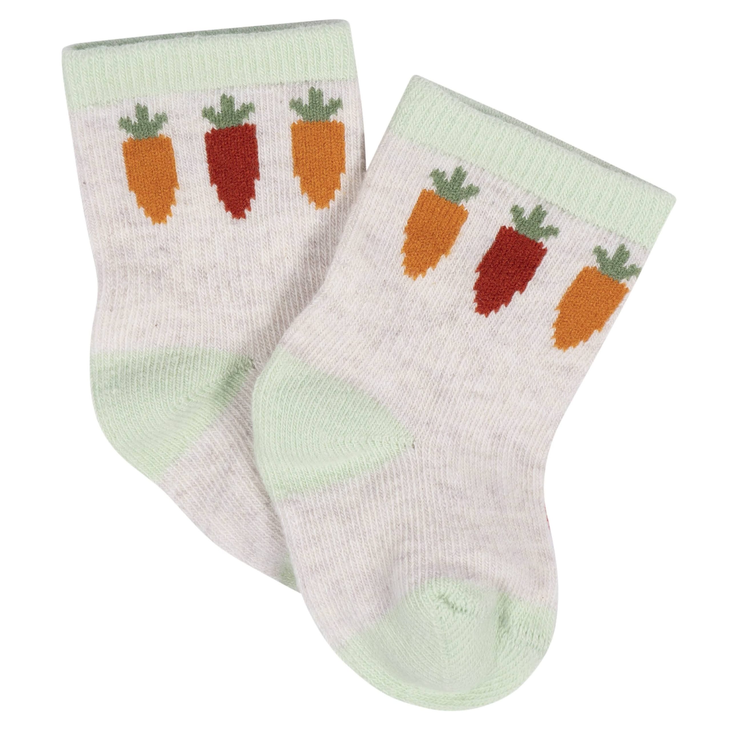 8-Pack Baby Neutral Happy Veggies Jersey Wiggle Proof® Socks - Image 2