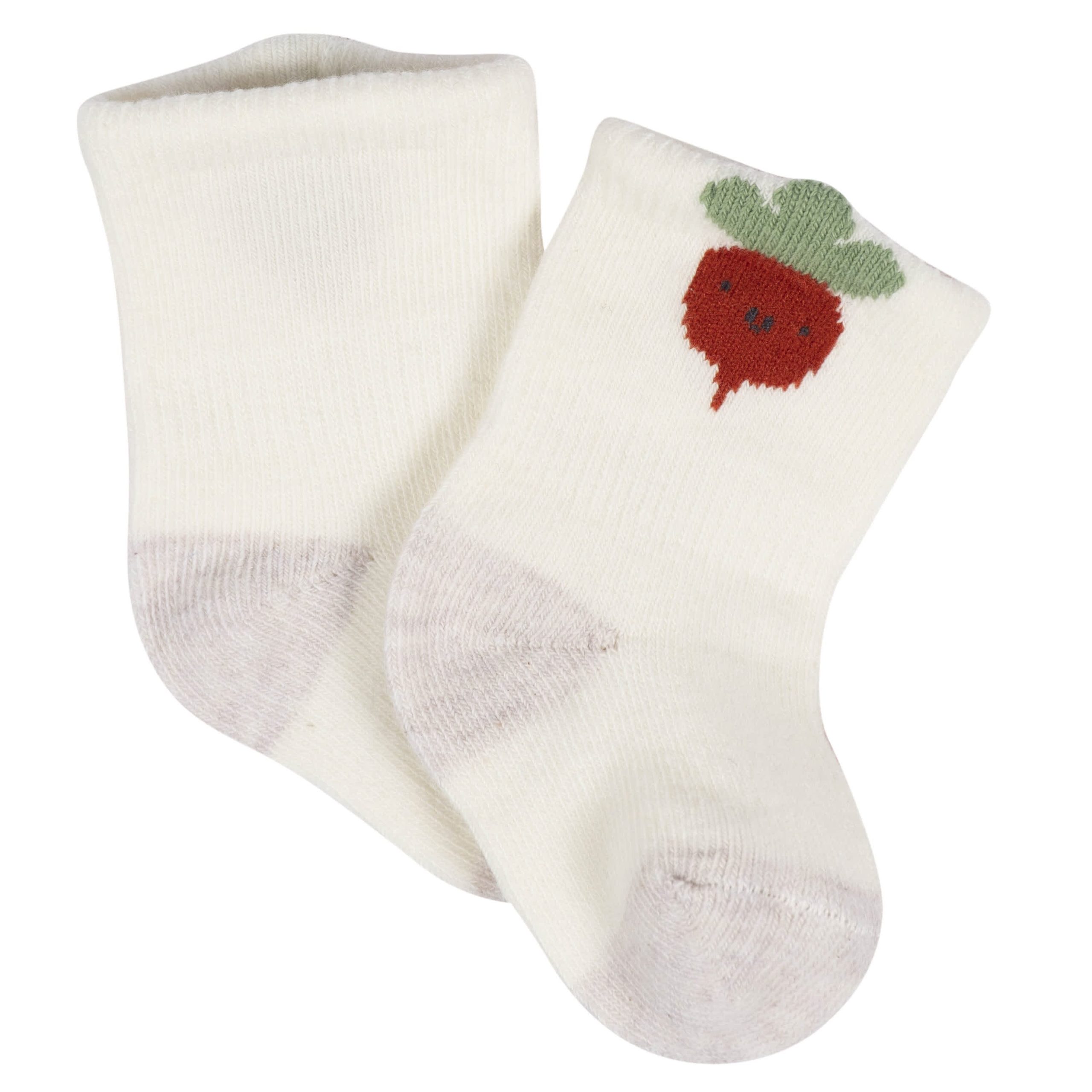 8-Pack Baby Neutral Happy Veggies Jersey Wiggle Proof® Socks - Image 6