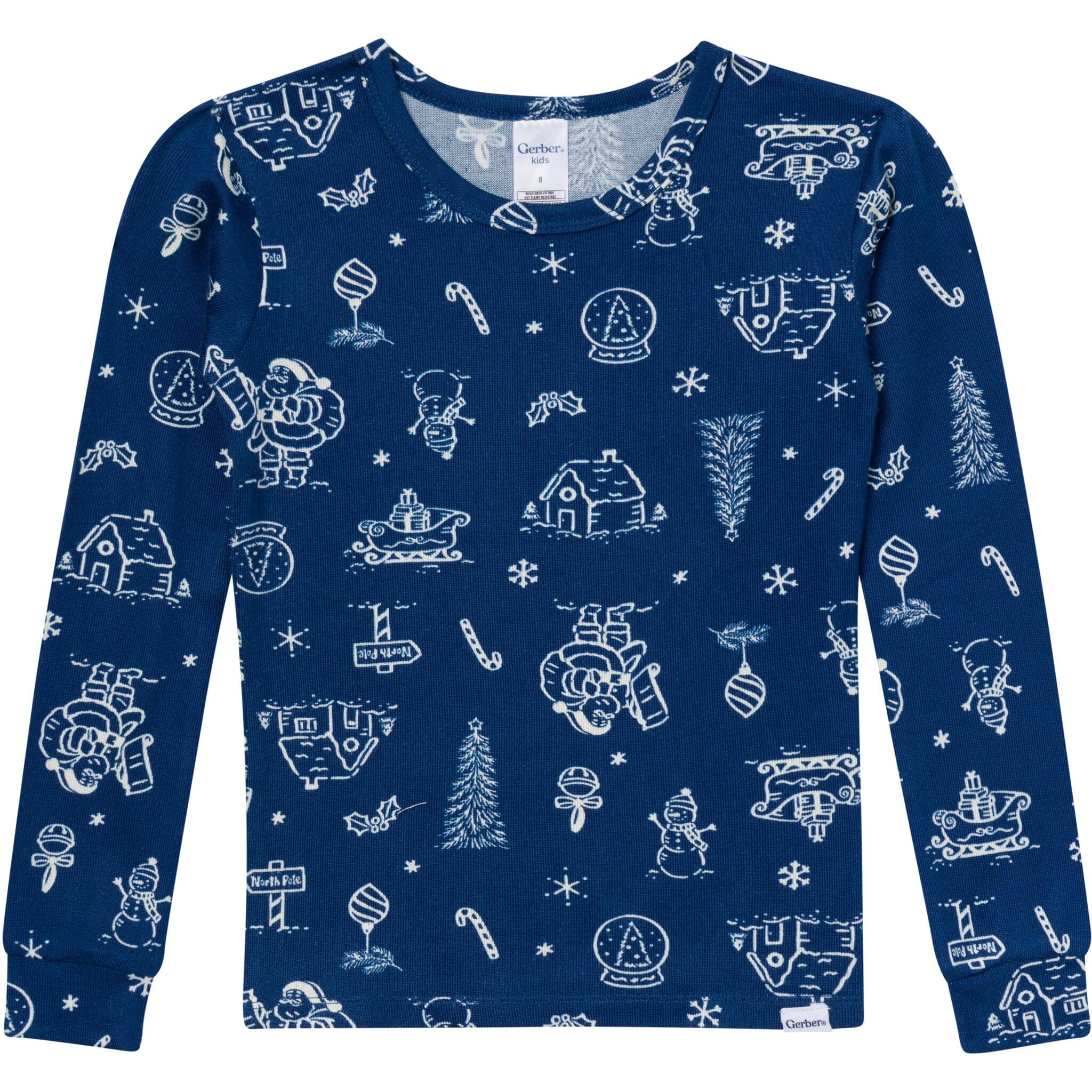 2-Piece Infant & Toddler Neutral Navy Toile Snug Fit Pajamas - Image 5