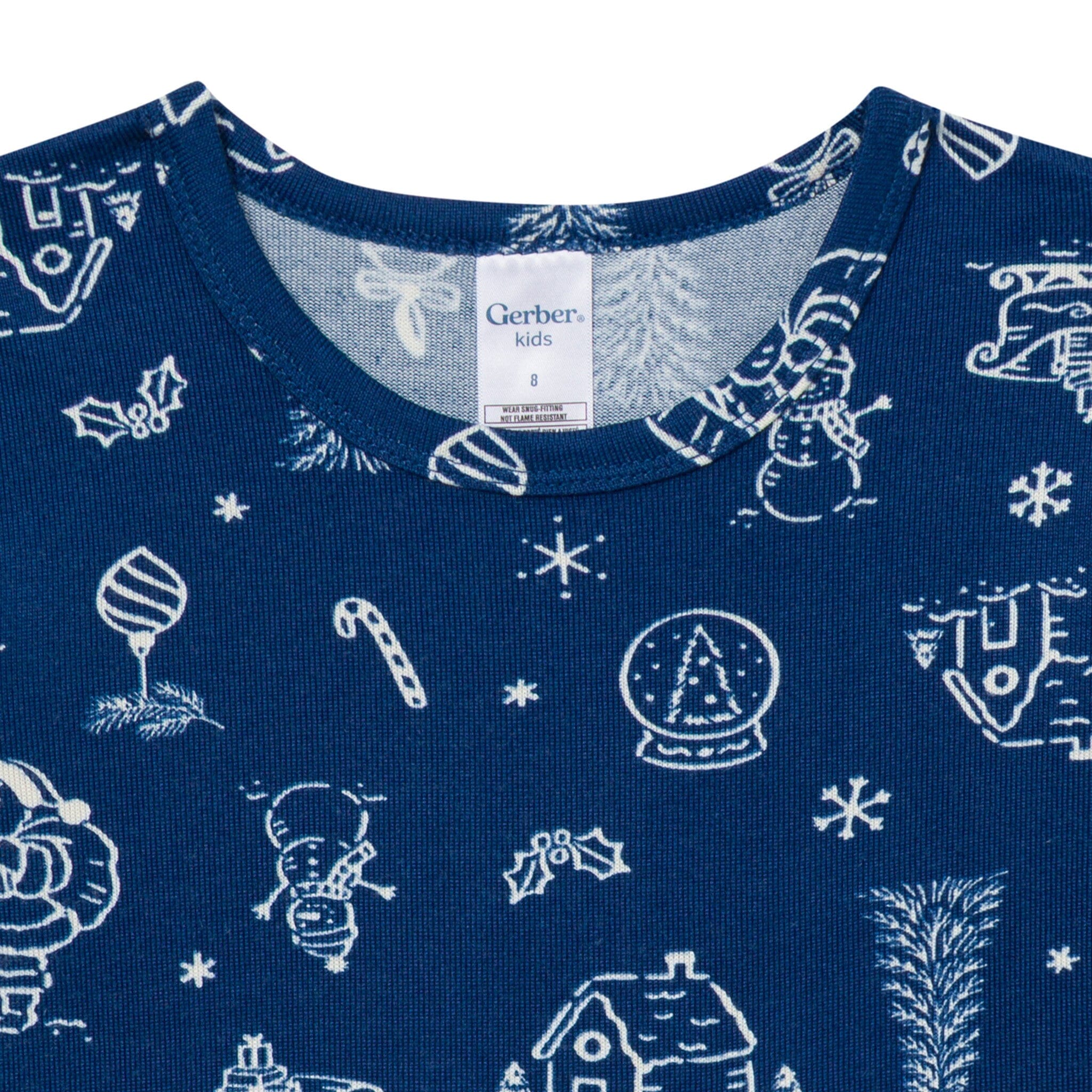 2-Piece Infant & Toddler Neutral Navy Toile Snug Fit Pajamas - Image 6