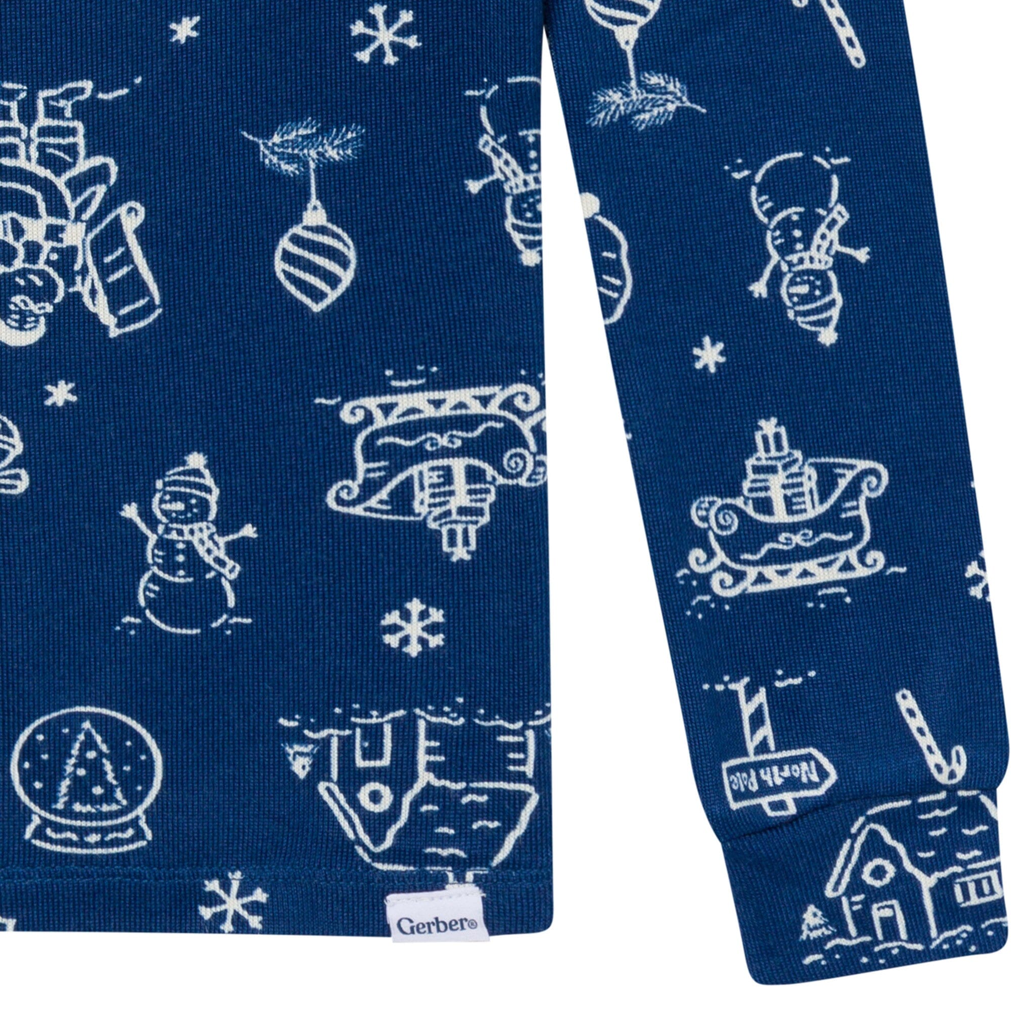 2-Piece Infant & Toddler Neutral Navy Toile Snug Fit Pajamas - Image 7