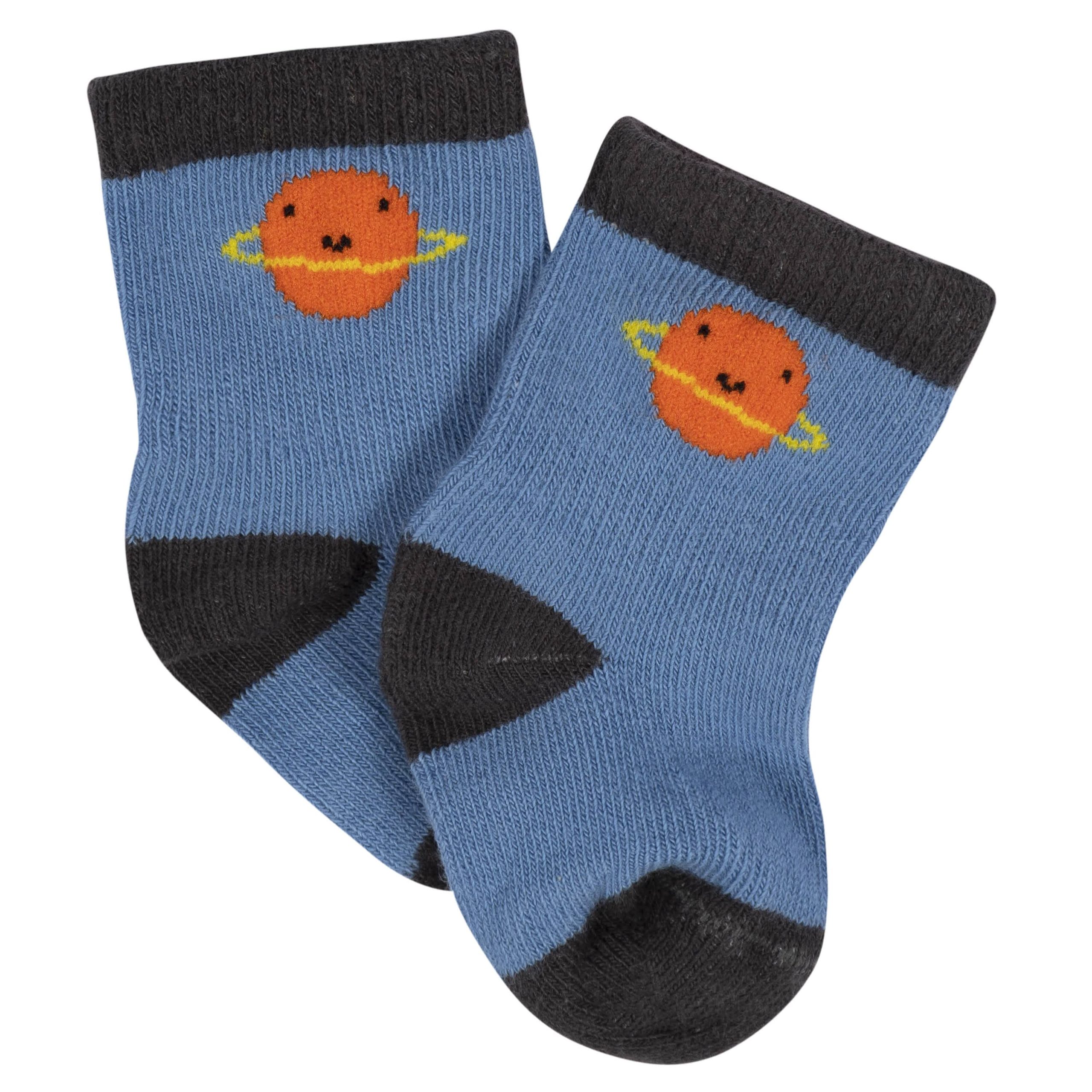 8-Pack Baby Boys Space Explorer Jersey Wiggle Proof® Socks - Image 2