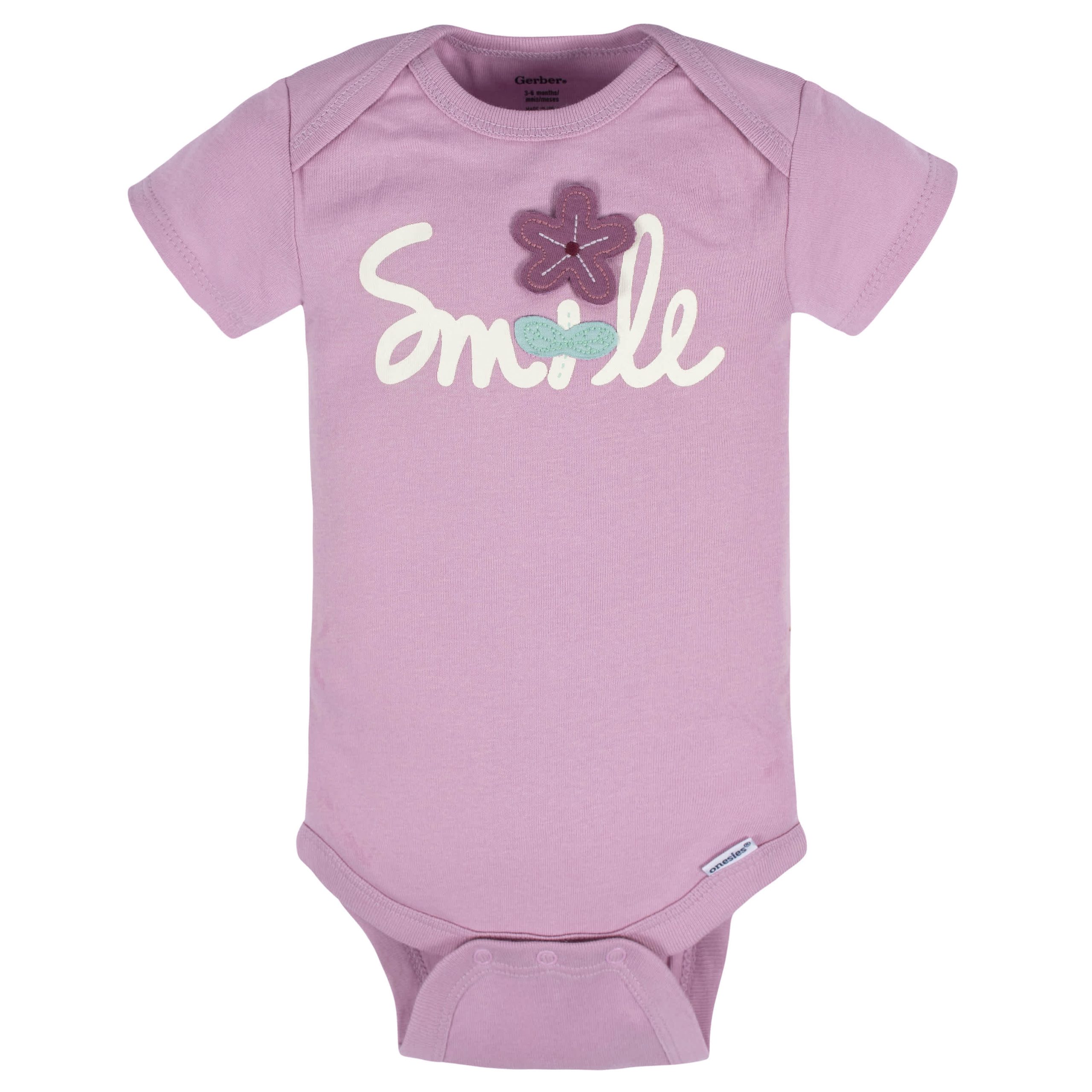 5-Pack Baby Girls Lavender Garden Onesies® Bodysuits - Image 3