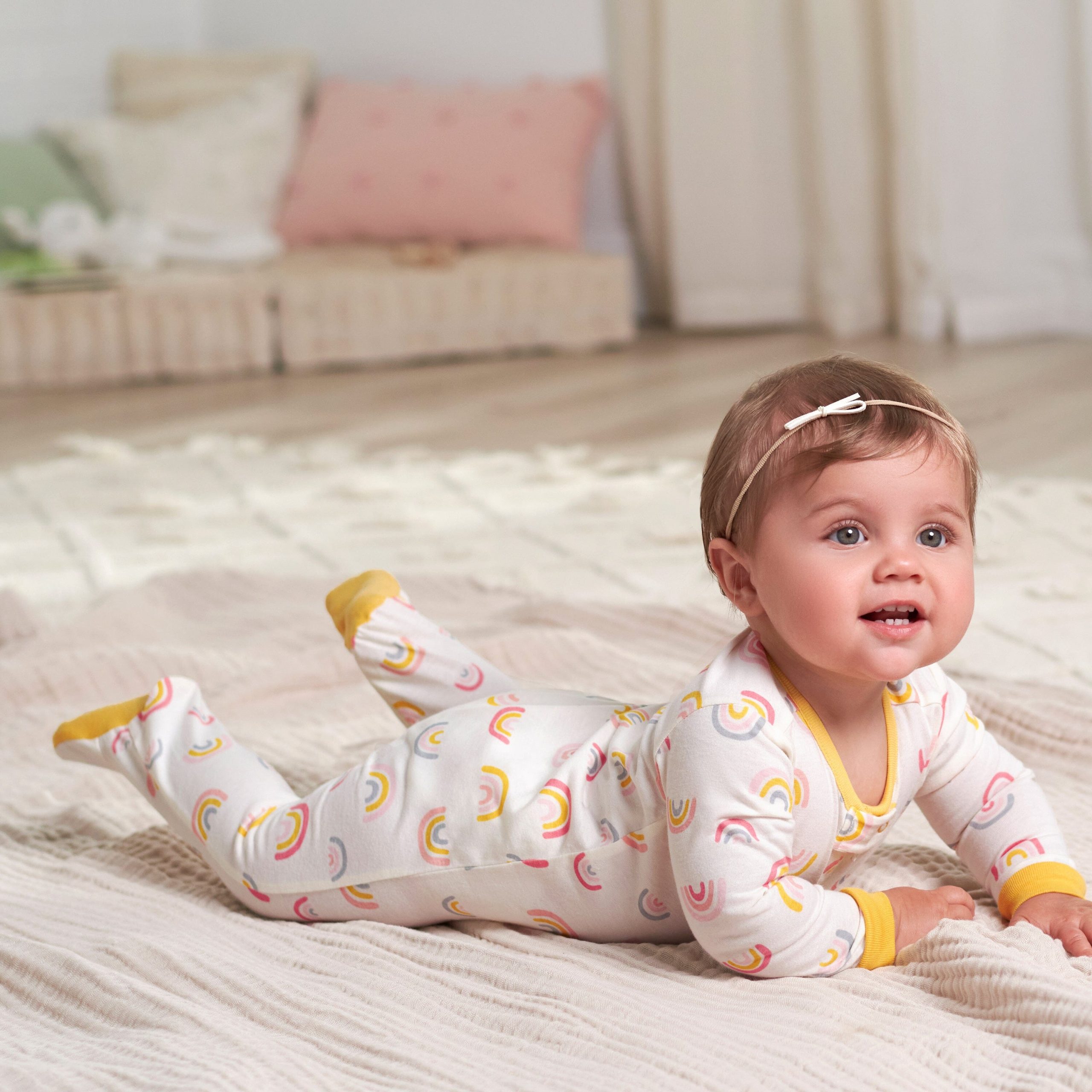 4-Pack Baby Girls Golden Floral Sleep 'N Plays - Image 3