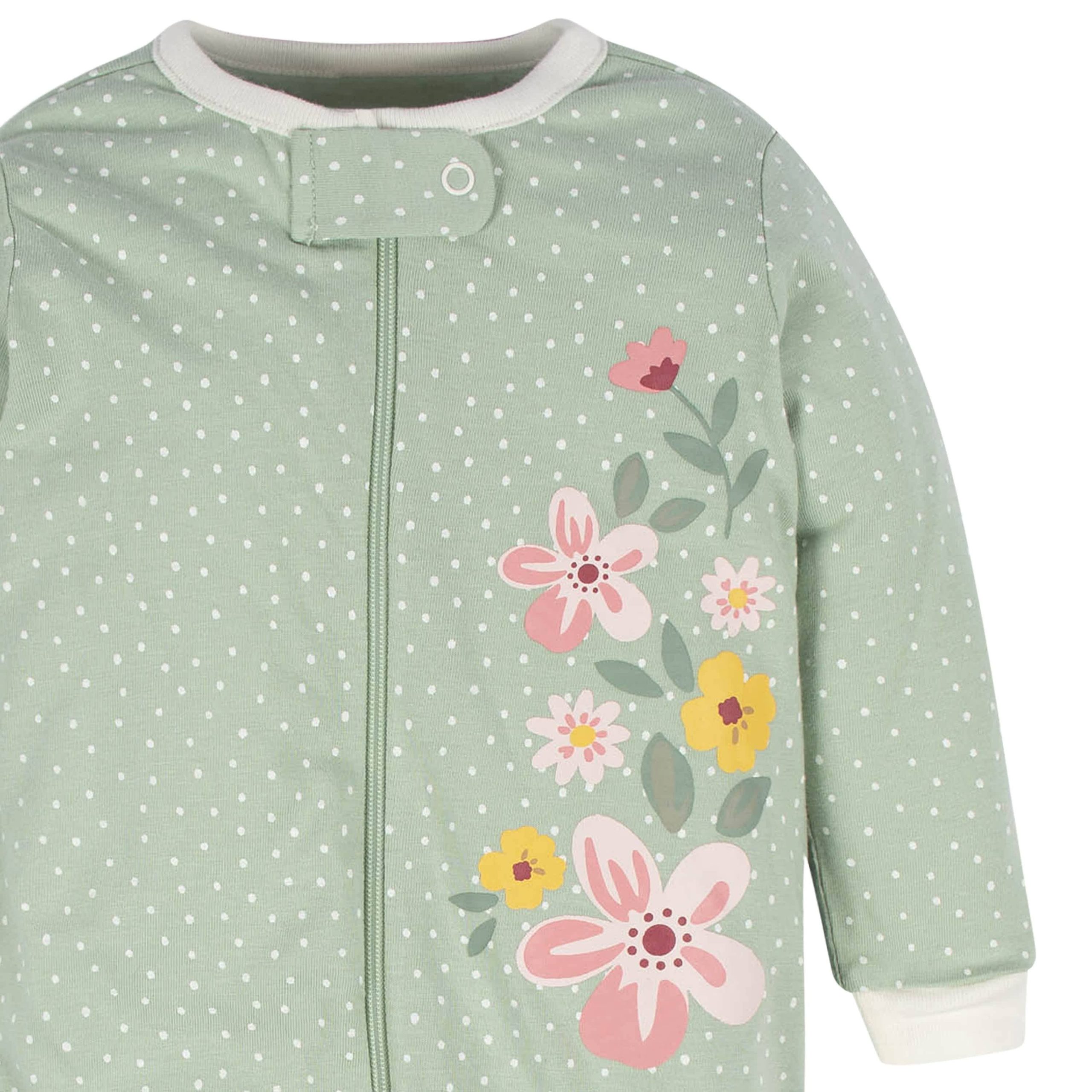 4-Pack Baby Girls Golden Floral Sleep 'N Plays - Image 5