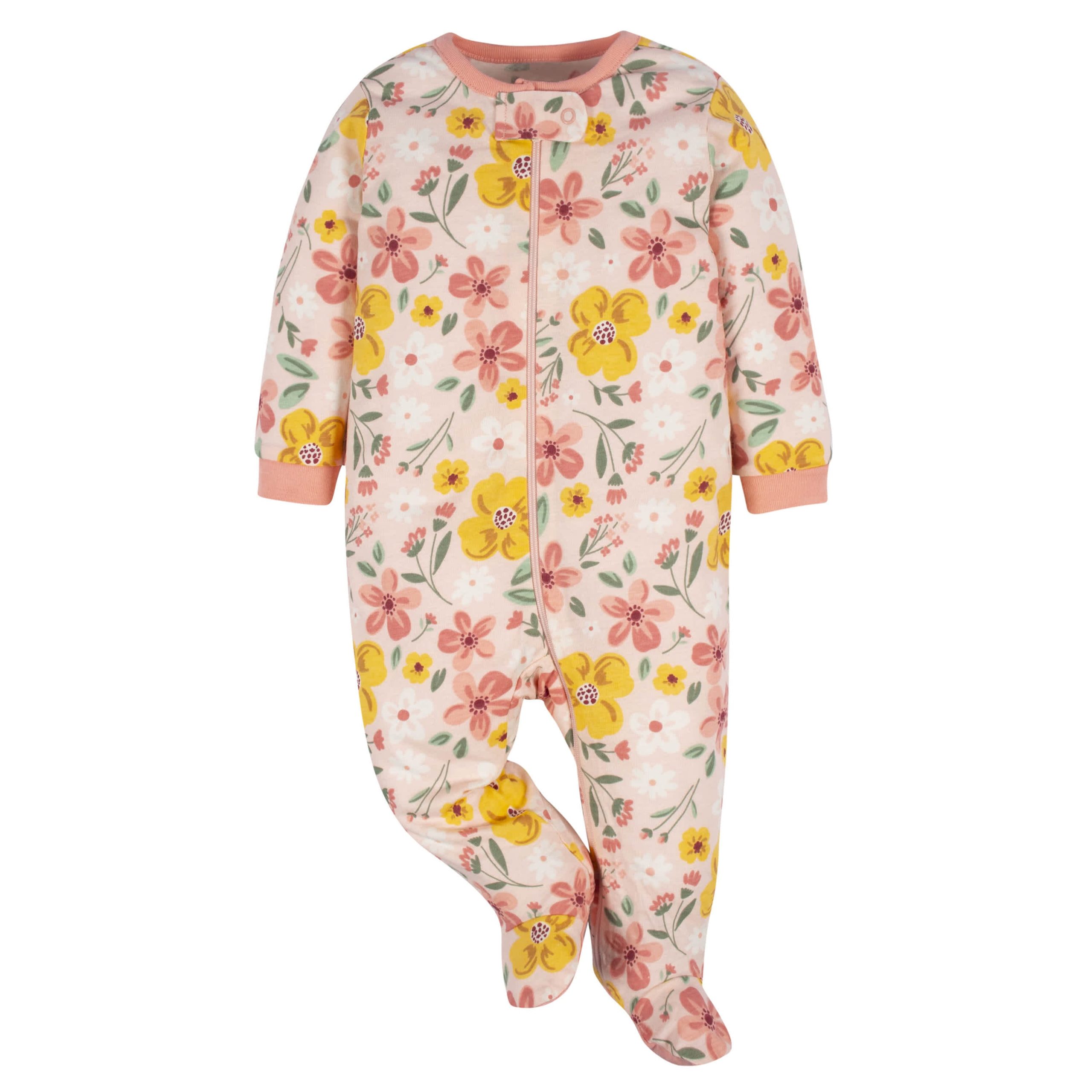 4-Pack Baby Girls Golden Floral Sleep 'N Plays - Image 6