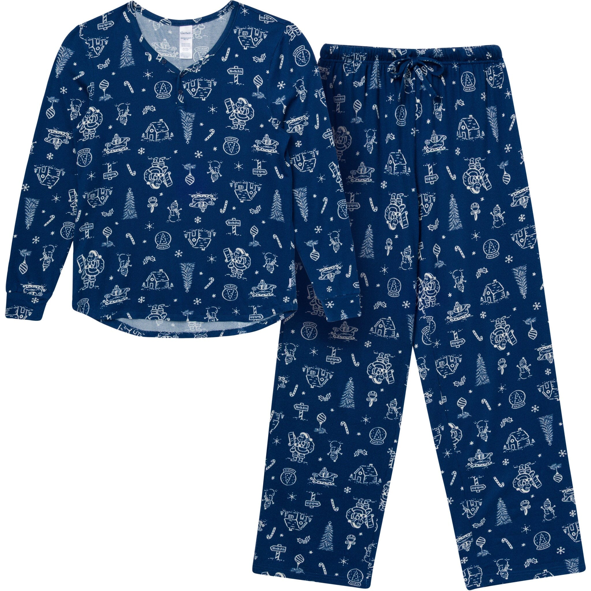 2-Piece Women's Navy Toile Hacci Pajamas