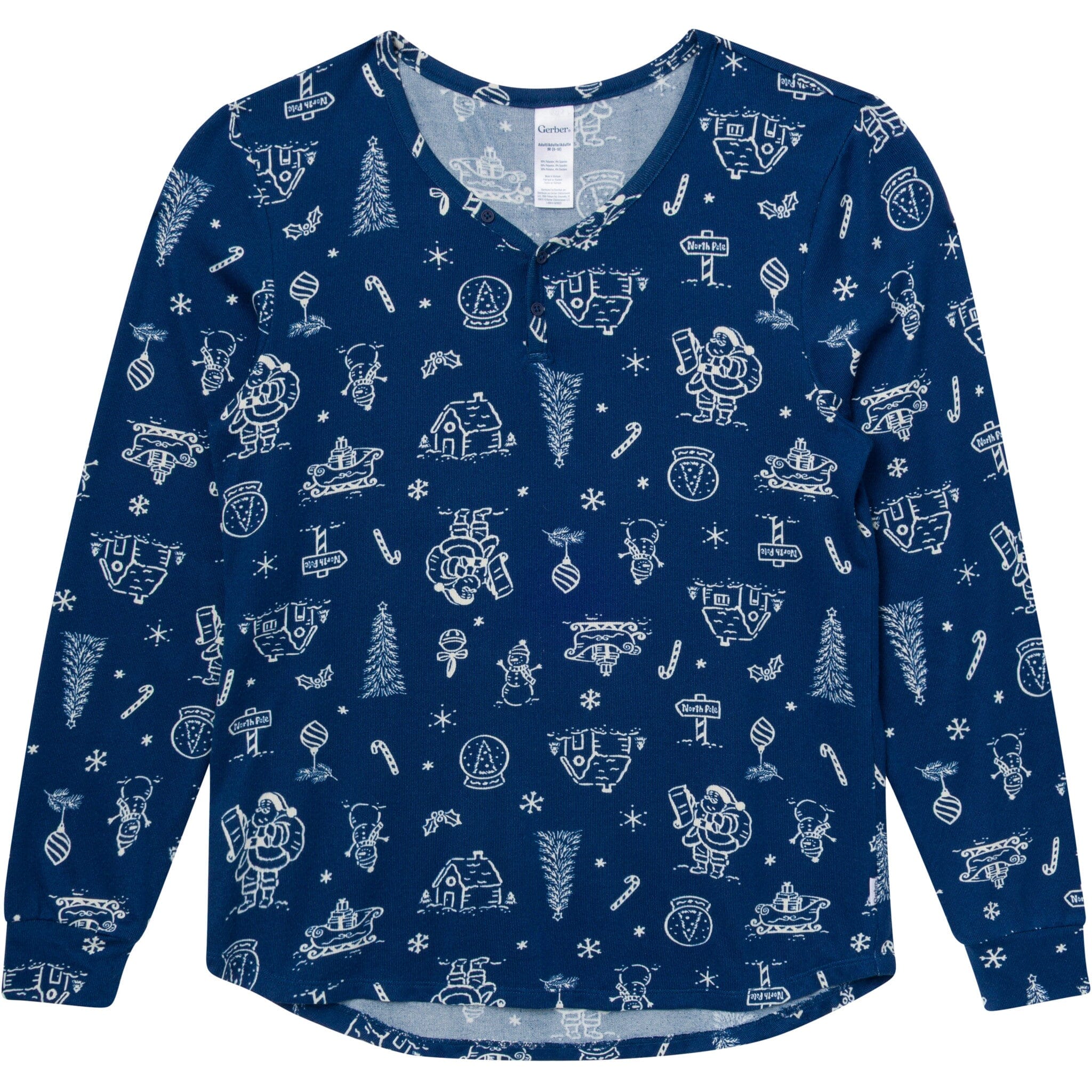 2-Piece Women's Navy Toile Hacci Pajamas - Image 5