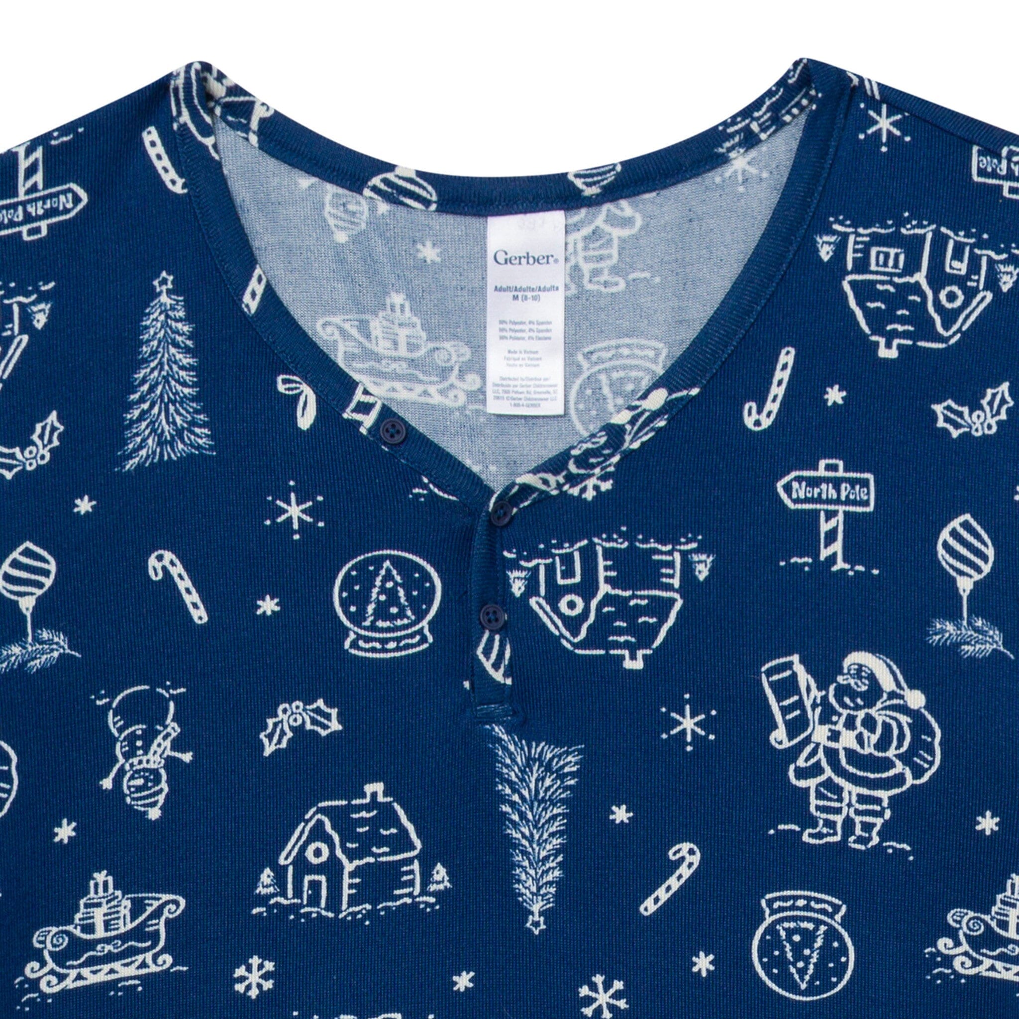 2-Piece Women's Navy Toile Hacci Pajamas - Image 6