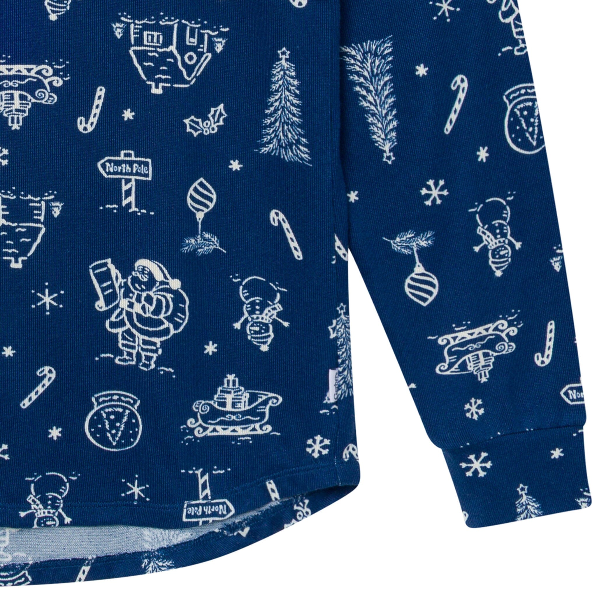 2-Piece Women's Navy Toile Hacci Pajamas - Image 7