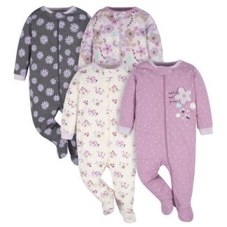 4-Pack Baby Girls Lavender Garden Sleep 'N Plays