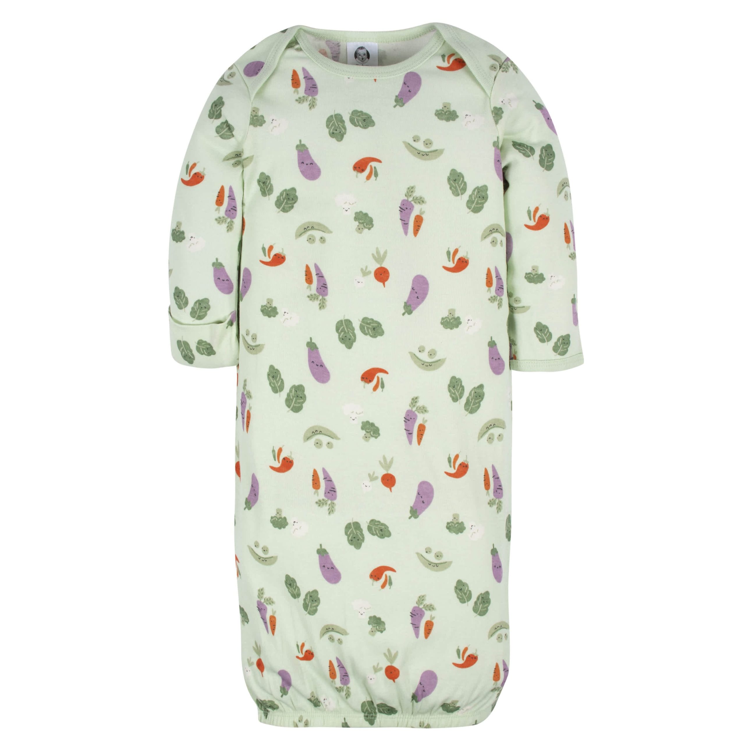 4-Pack Baby Neutral Happy Veggies Gowns - Image 8