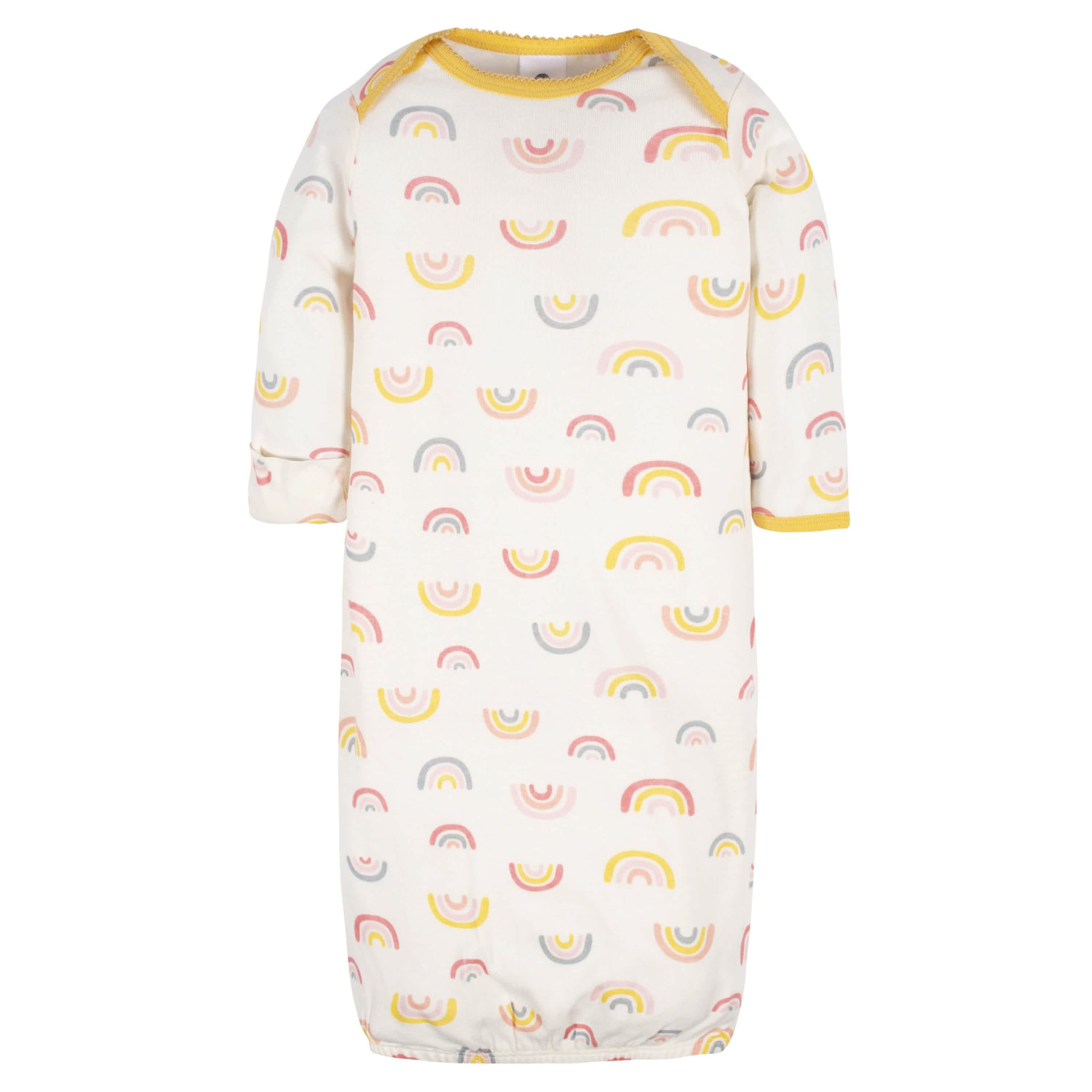 4-Pack Baby Girls Golden Floral Gowns - Image 3