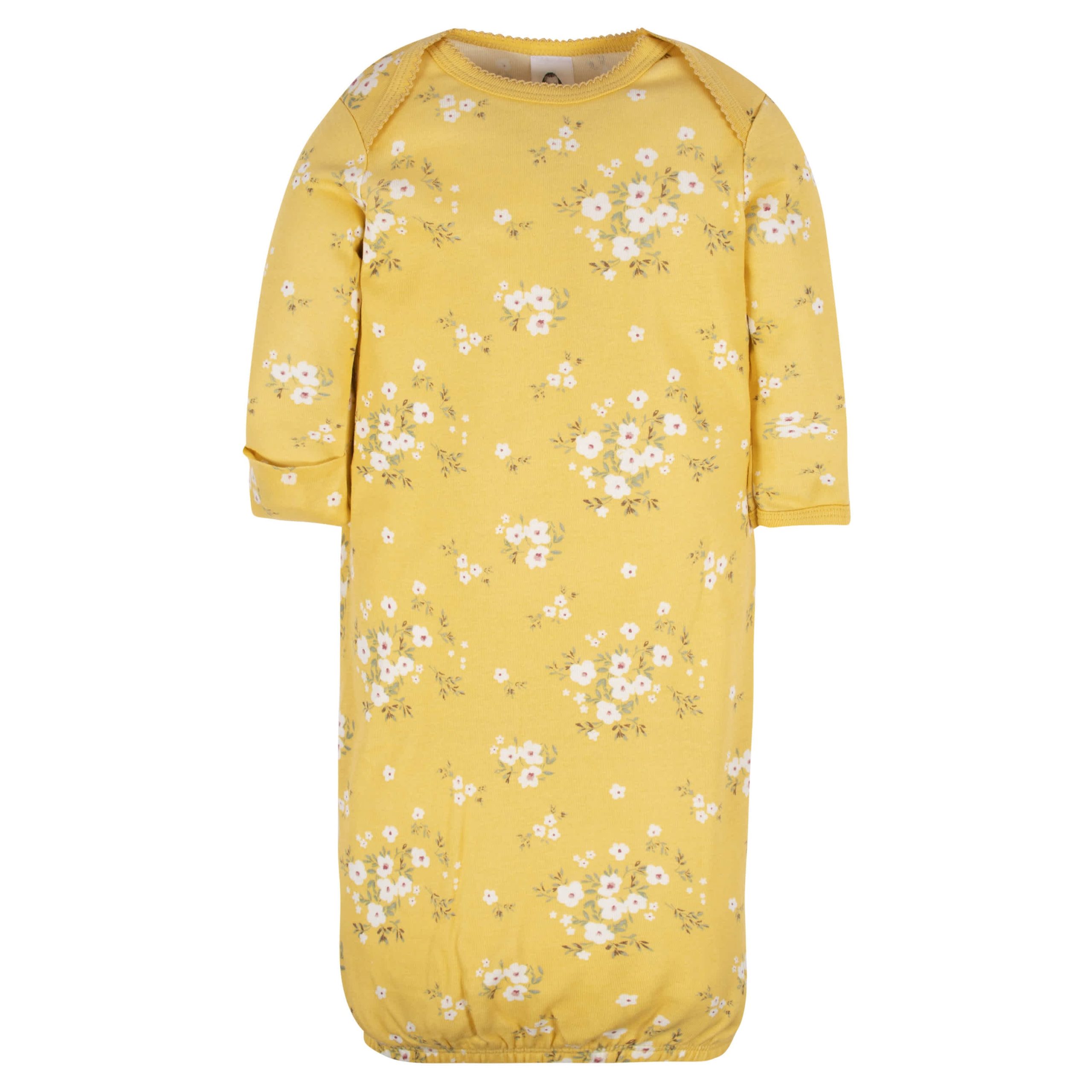 4-Pack Baby Girls Golden Floral Gowns - Image 4