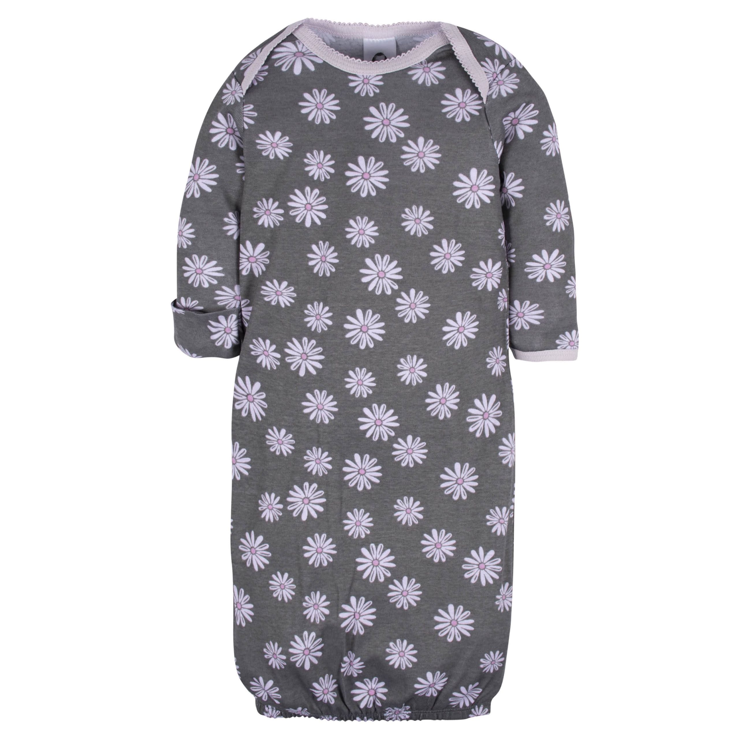 4-Pack Baby Girls Lavender Garden Gowns - Image 8