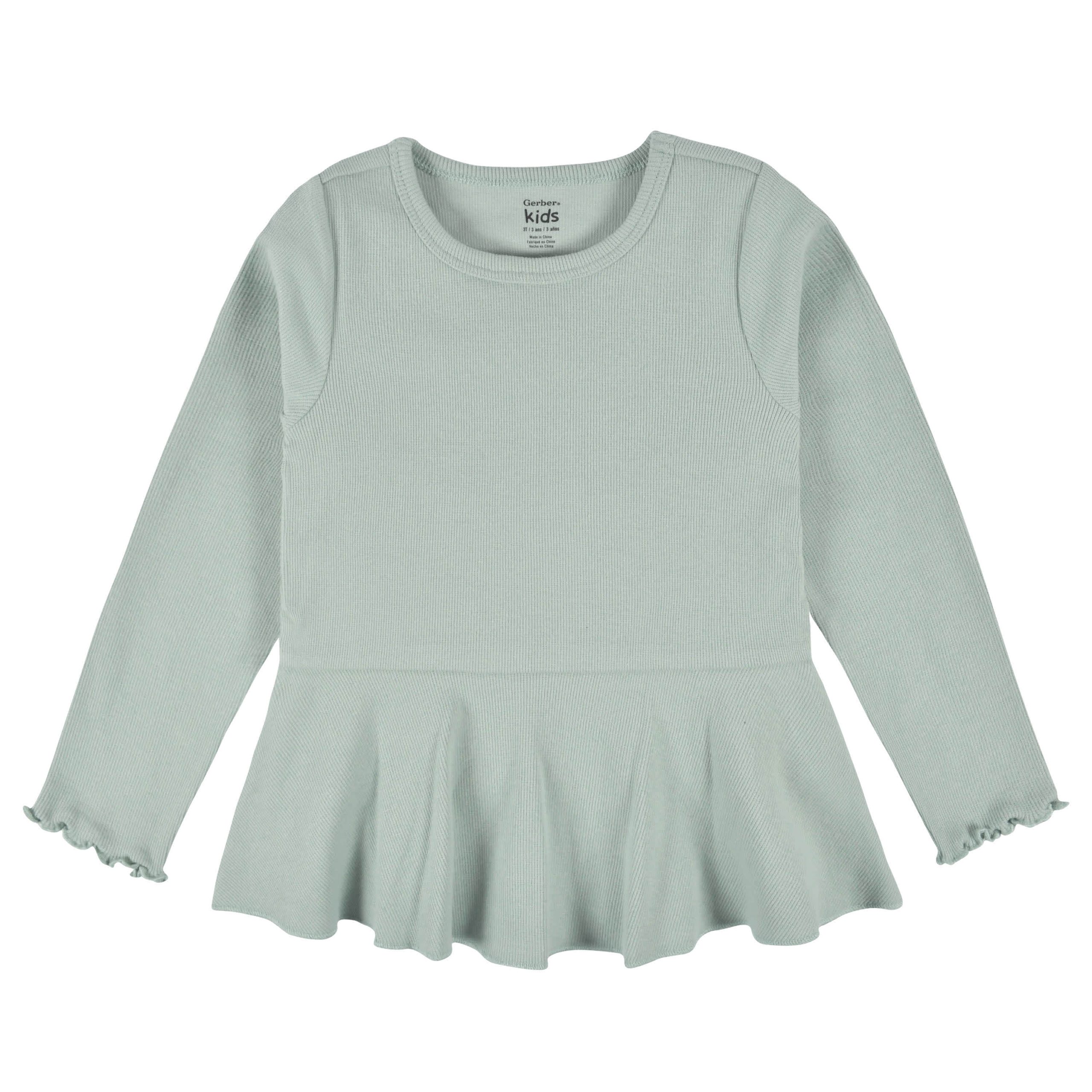 2-Pack Infant & Toddler Girls Mint Floral Peplum Tops - Image 7