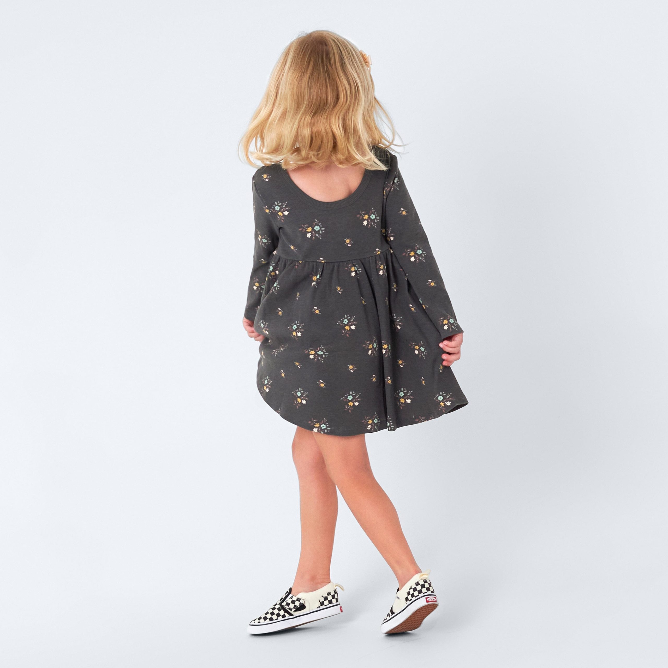2-Pack Infant & Toddler Girls Mustard Floral Long Sleeve Dresses - Image 4