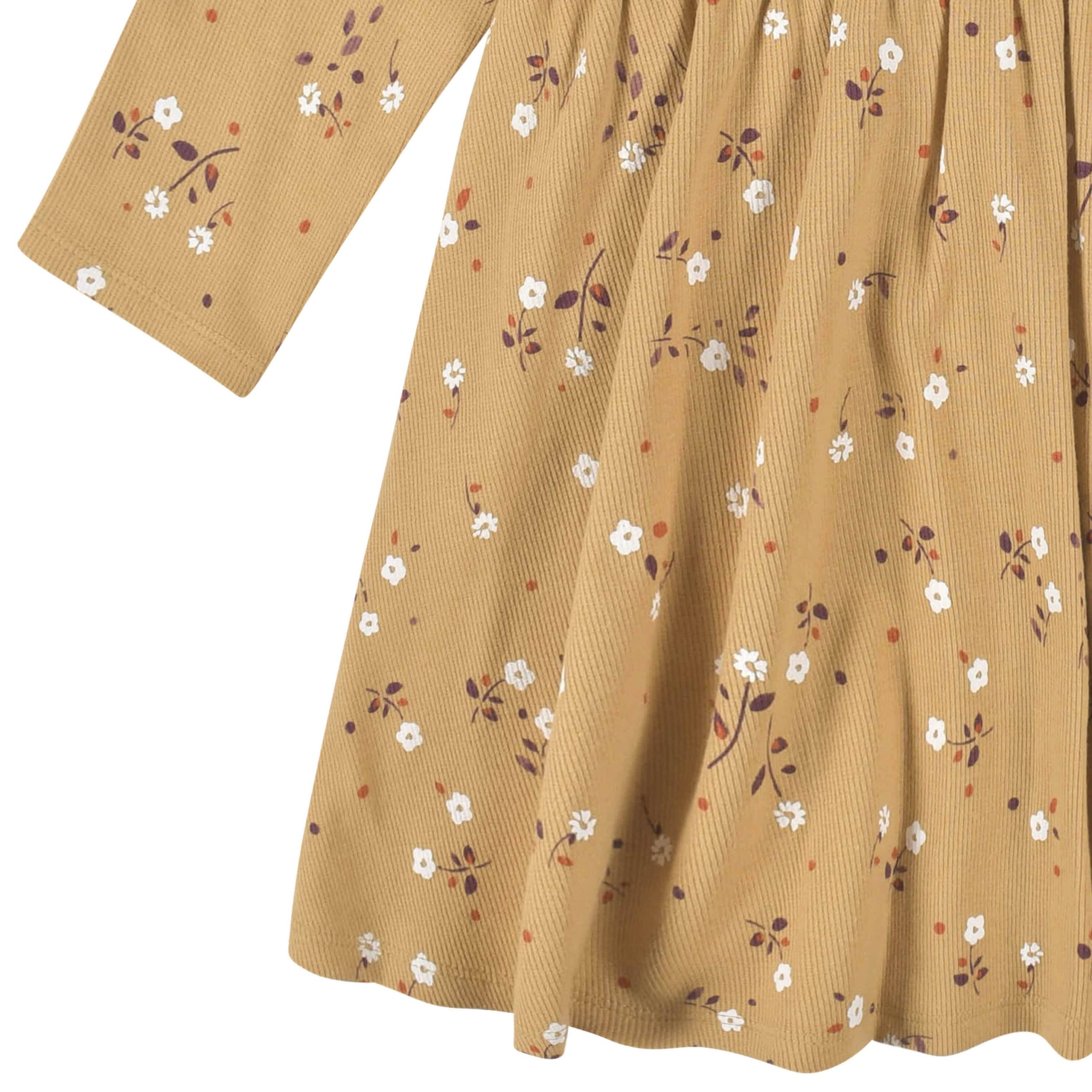 2-Pack Infant & Toddler Girls Mustard Floral Long Sleeve Dresses - Image 5