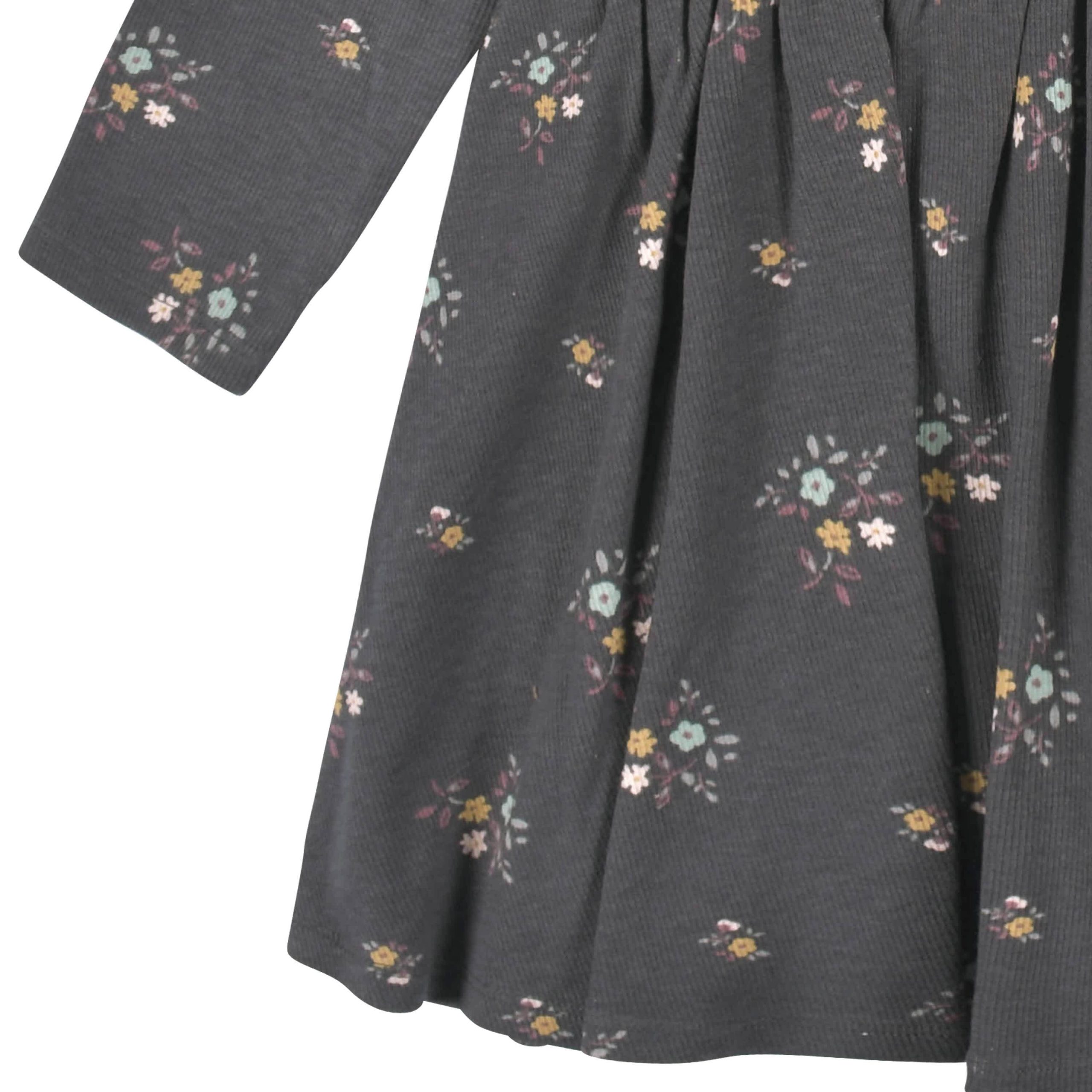 2-Pack Infant & Toddler Girls Mustard Floral Long Sleeve Dresses - Image 7