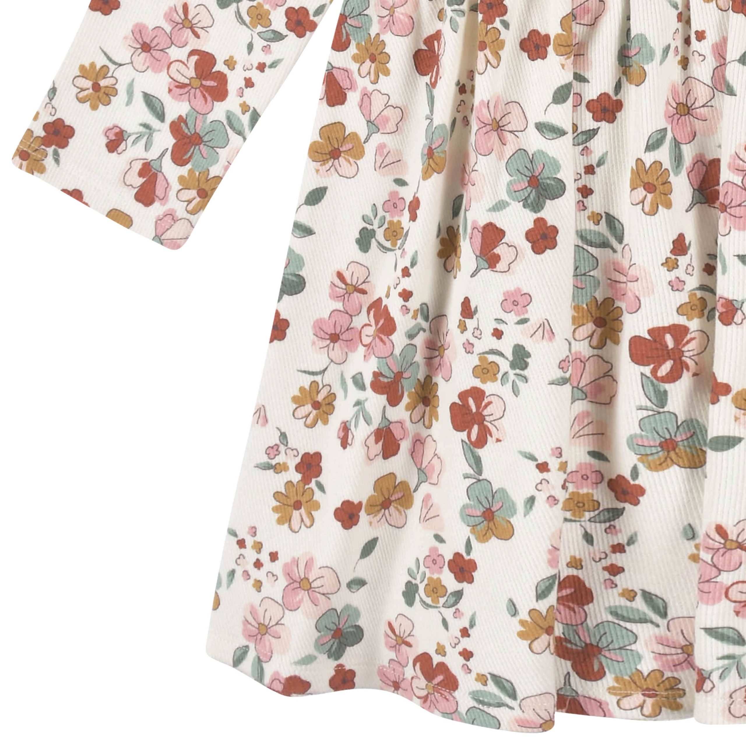 2-Pack Infant & Toddler Girls Mint Floral Long Sleeve Dresses - Image 4